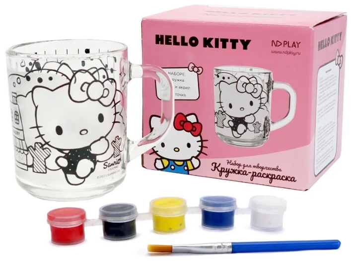 Кружка Hello Kitty + краски и кисточка (230 мл, стекло) (311168)