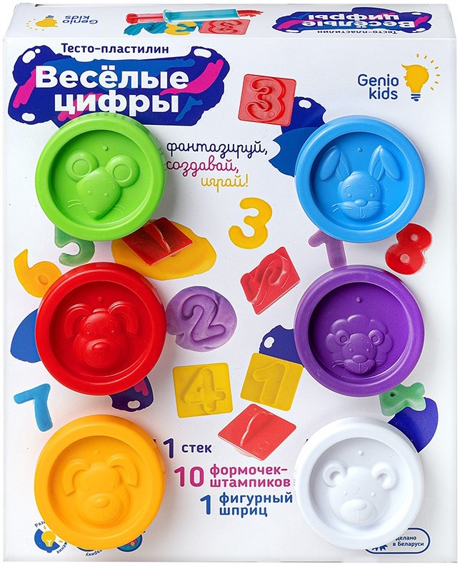 

Набор для детской лепки Genio Kids: Тесто-пластилин – Весёлые цифры (TA2006)