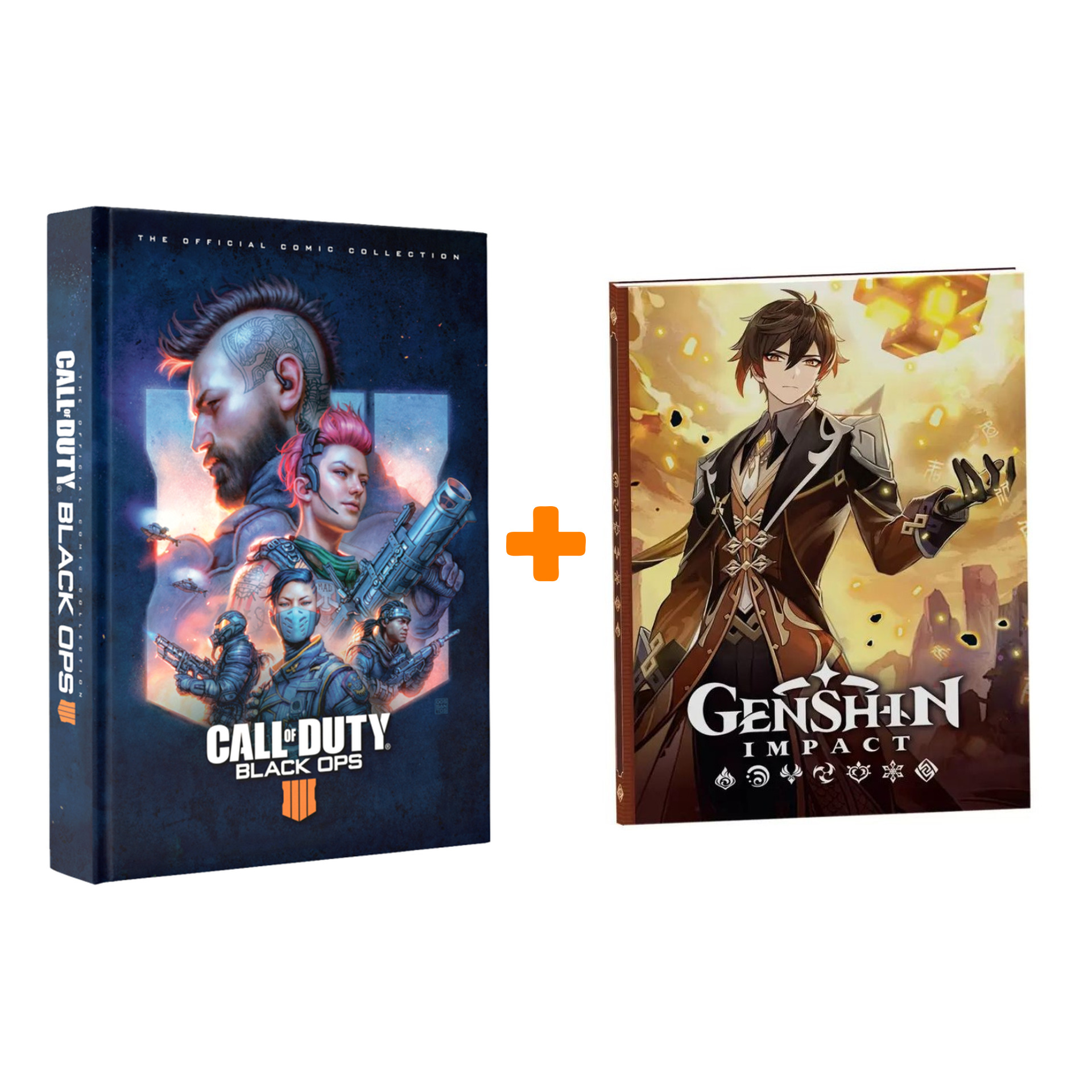 

Набор Call Of Duty Black Ops 4 Официальная коллекция комиксов + Блокнот Genshin Impact с наклейками коричневый