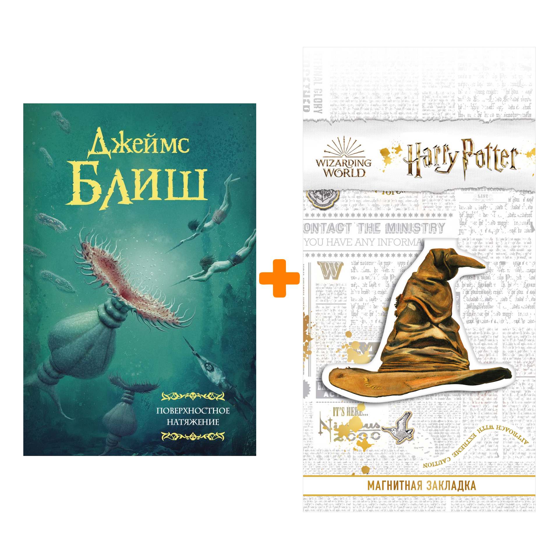 

Набор Поверхностное натяжение Блиш Д. + Закладка Harry Potter Распределяющая шляпа магнитная