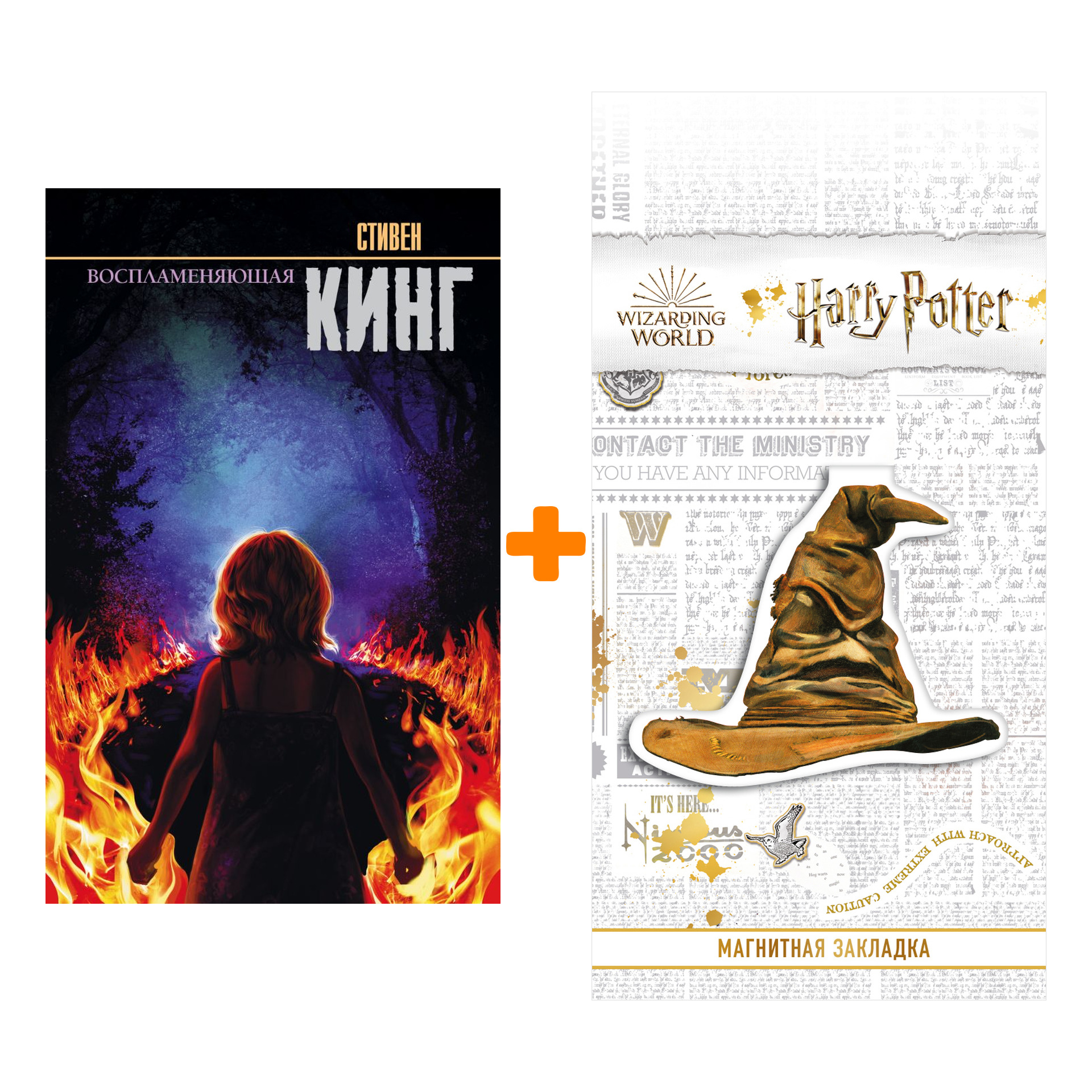 

Набор Воспламеняющая Кинг С. + Закладка Harry Potter Распределяющая шляпа магнитная
