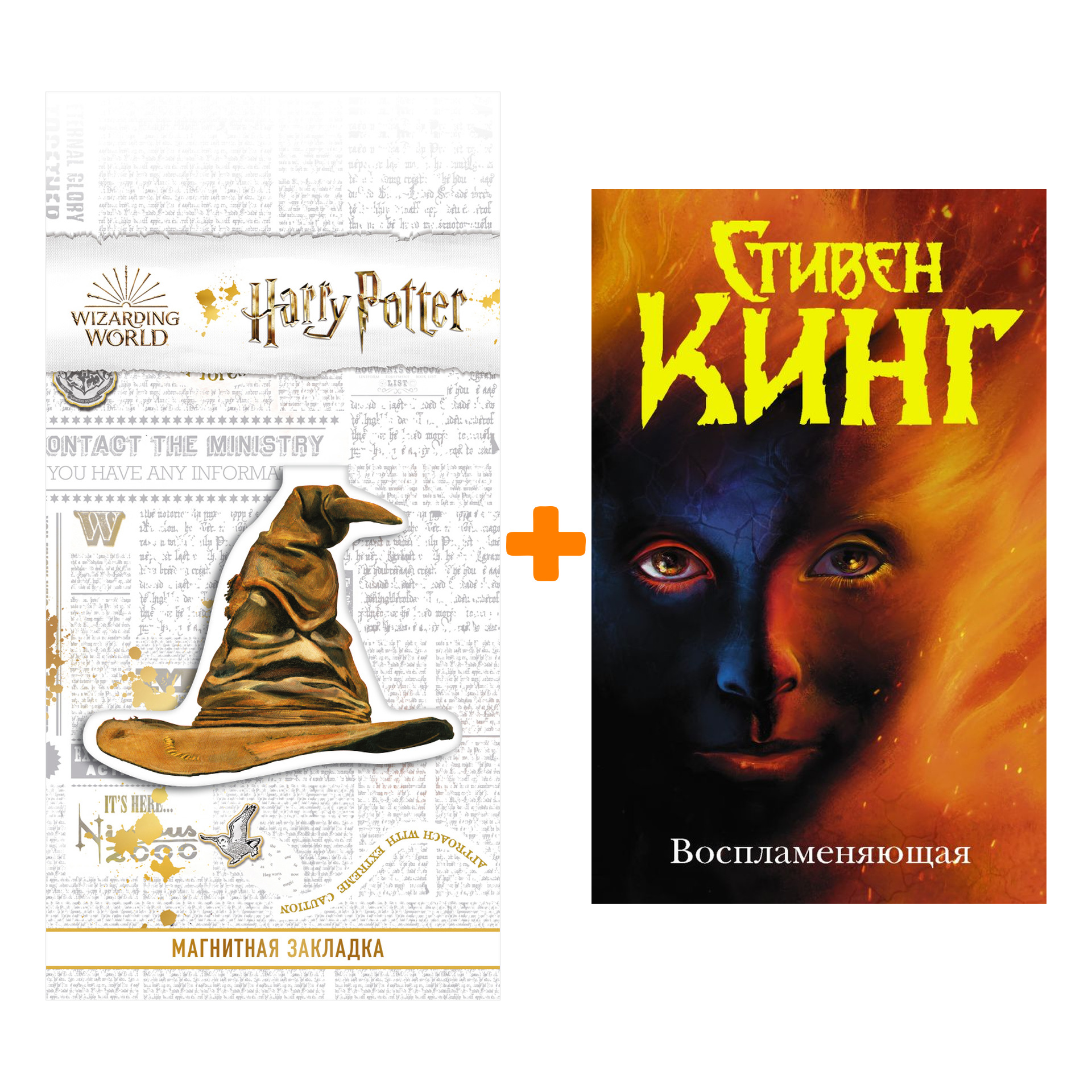 Набор Воспламеняющая. Кинг С. + Закладка Harry Potter Распределяющая шляпа магнитная