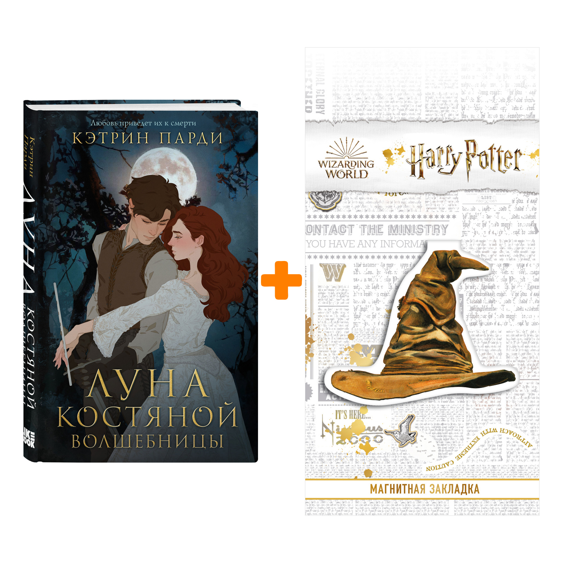 

Набор Луна костяной волшебницы. Кэтрин Парди + Закладка Harry Potter Распределяющая шляпа магнитная