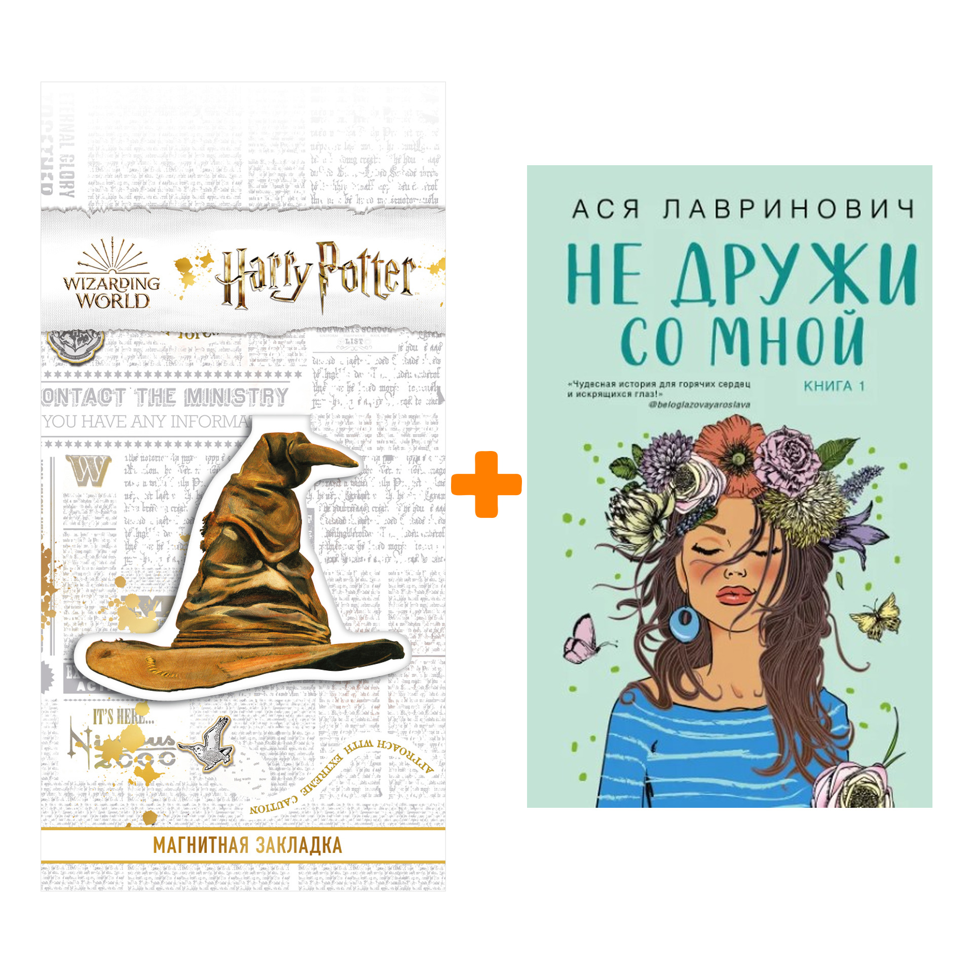 

Набор Не дружи со мной + Закладка Harry Potter Распределяющая шляпа магнитная