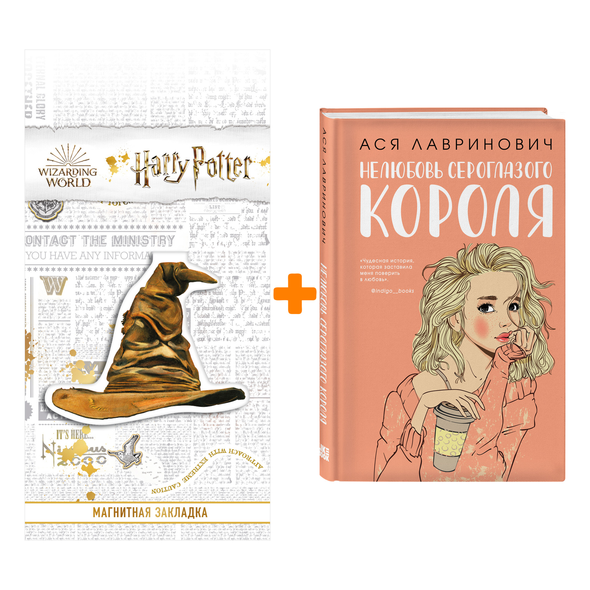 

Набор Нелюбовь сероглазого короля. Ася Лавринович + Закладка Harry Potter Распределяющая шляпа магнитная