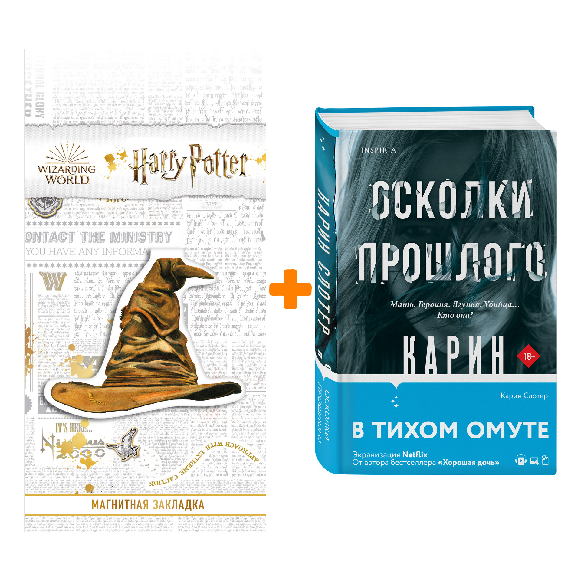 

Набор Осколки прошлого. Карин Слотер + Закладка Harry Potter Распределяющая шляпа магнитная