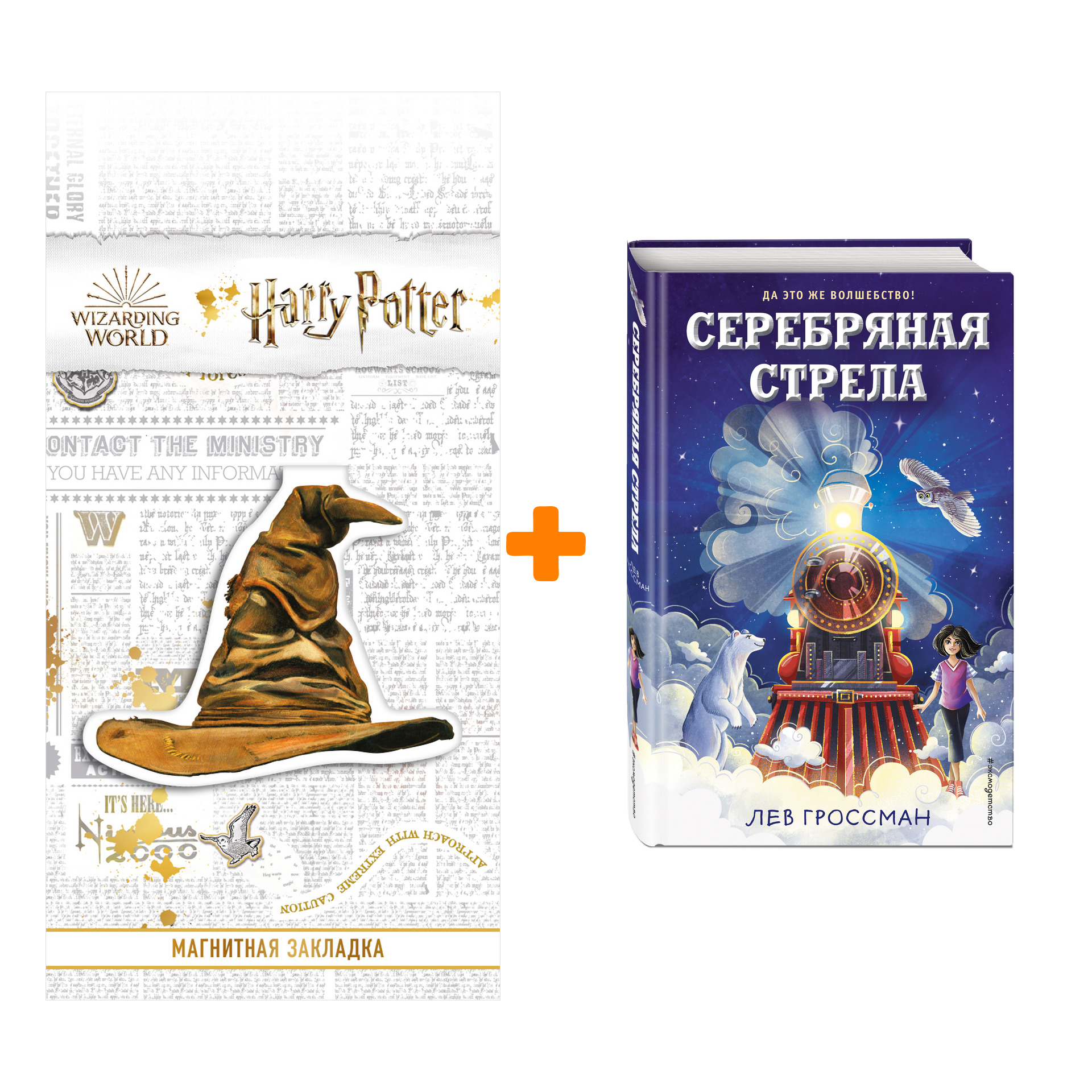 

Набор Серебряная Стрела. Лев Гроссман + Закладка Harry Potter Распределяющая шляпа магнитная