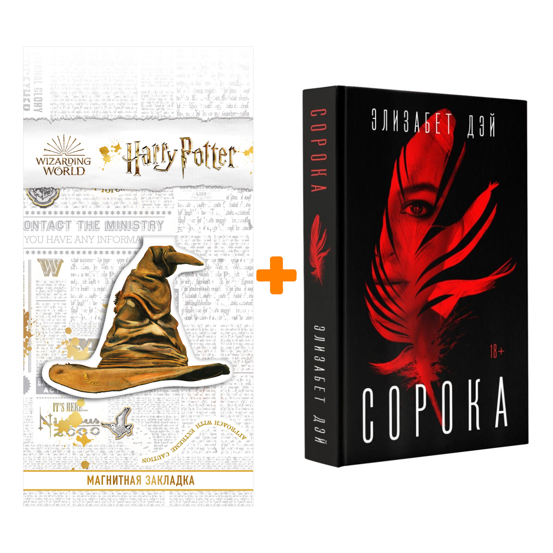 

Набор Сорока. Дэй Э. + Закладка Harry Potter Распределяющая шляпа магнитная