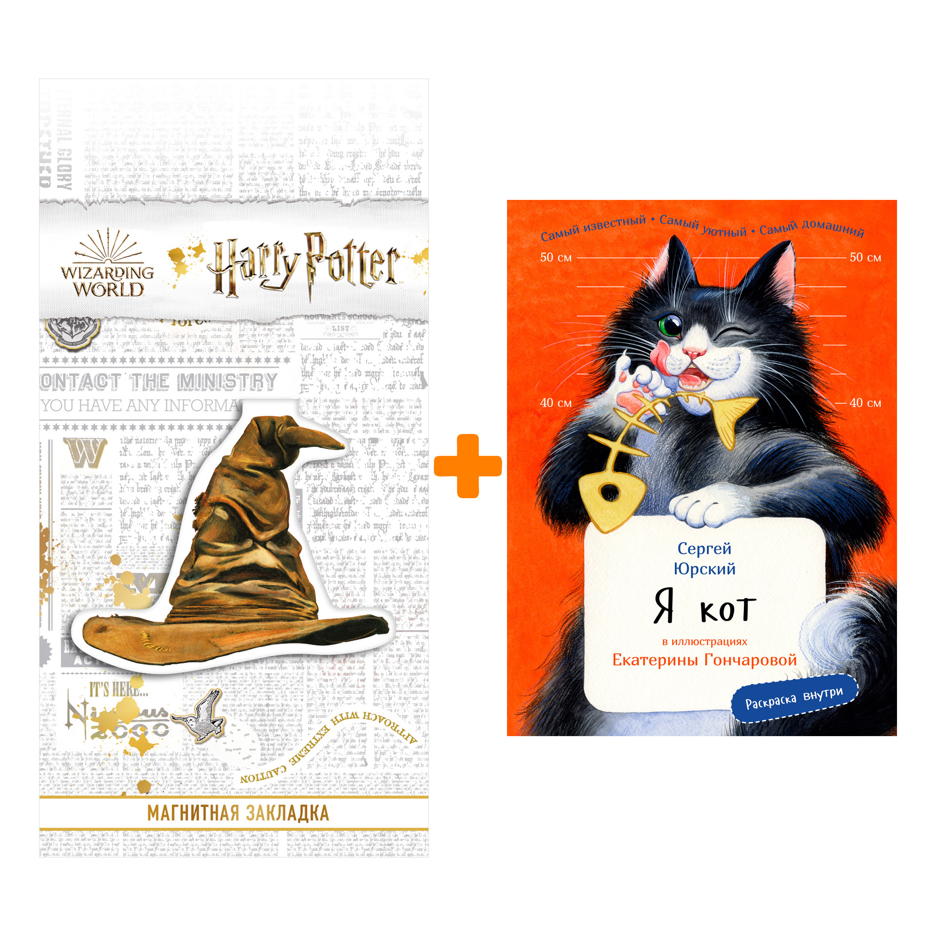 

Набор Я кот. Издание с раскрасками.Юрский Сергей + Закладка Harry Potter Распределяющая шляпа магнитная