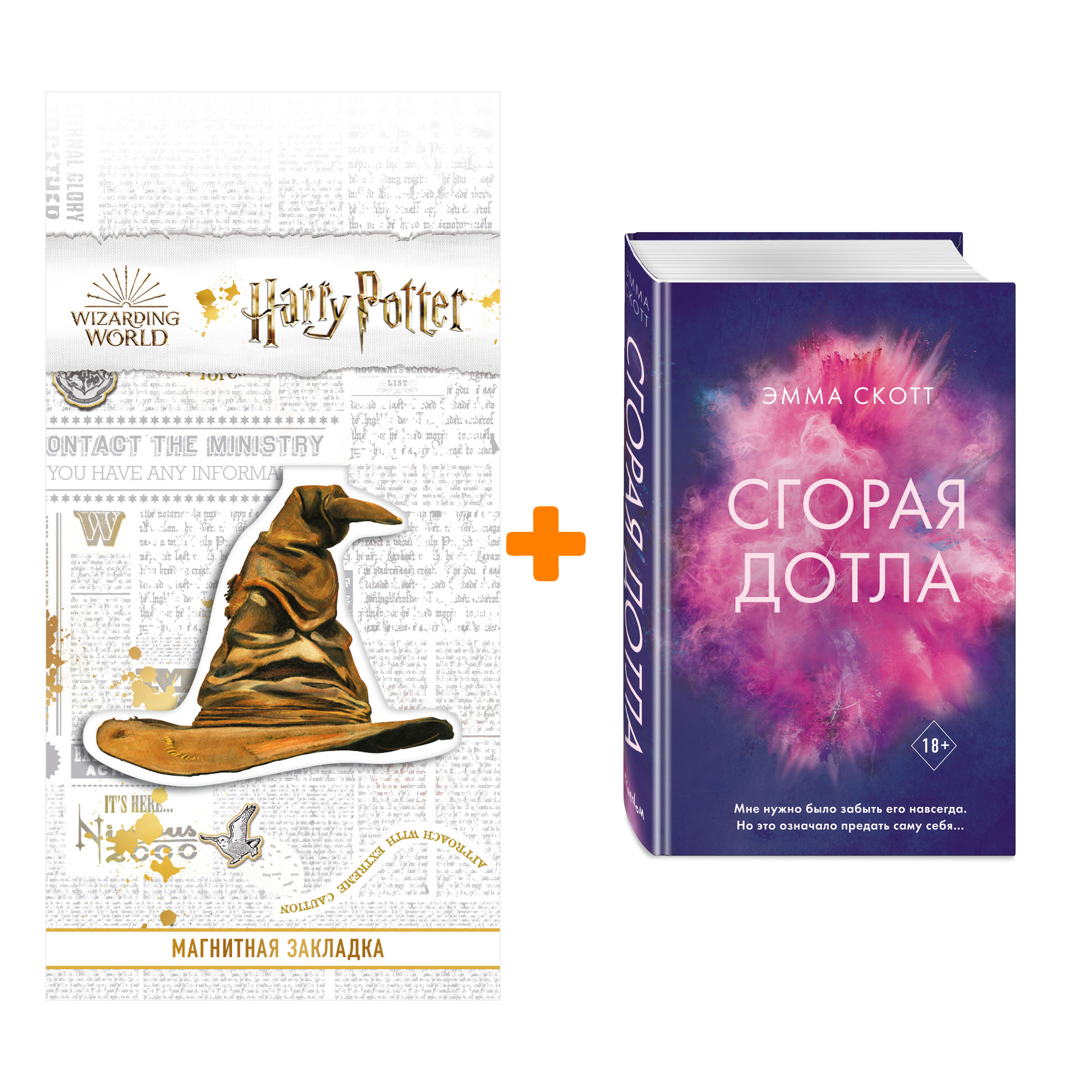 

Набор Сгорая дотла. Эмма Скотт + Закладка Harry Potter Распределяющая шляпа магнитная