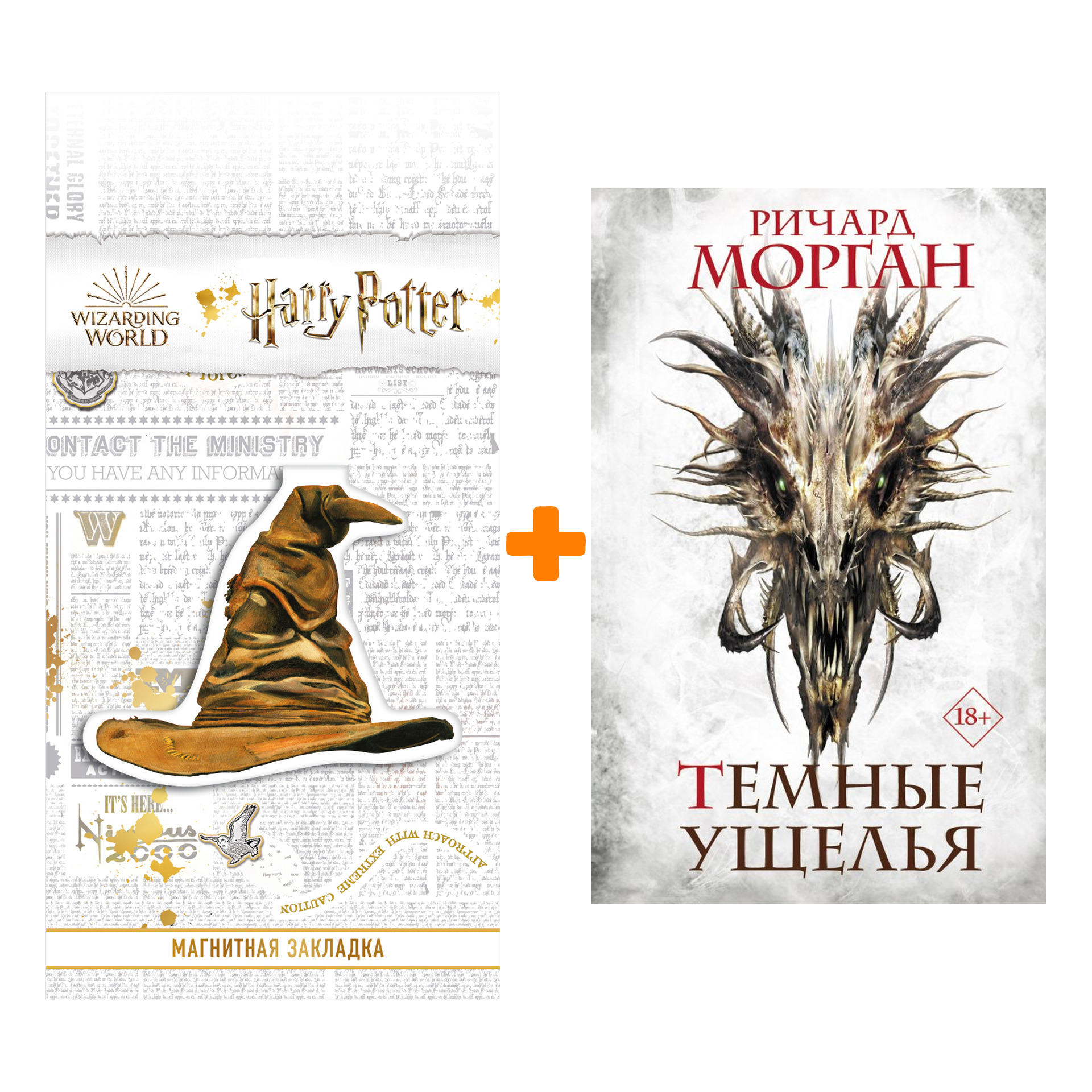 

Набор Темные ущелья. Морган Р. + Закладка Harry Potter Распределяющая шляпа магнитная