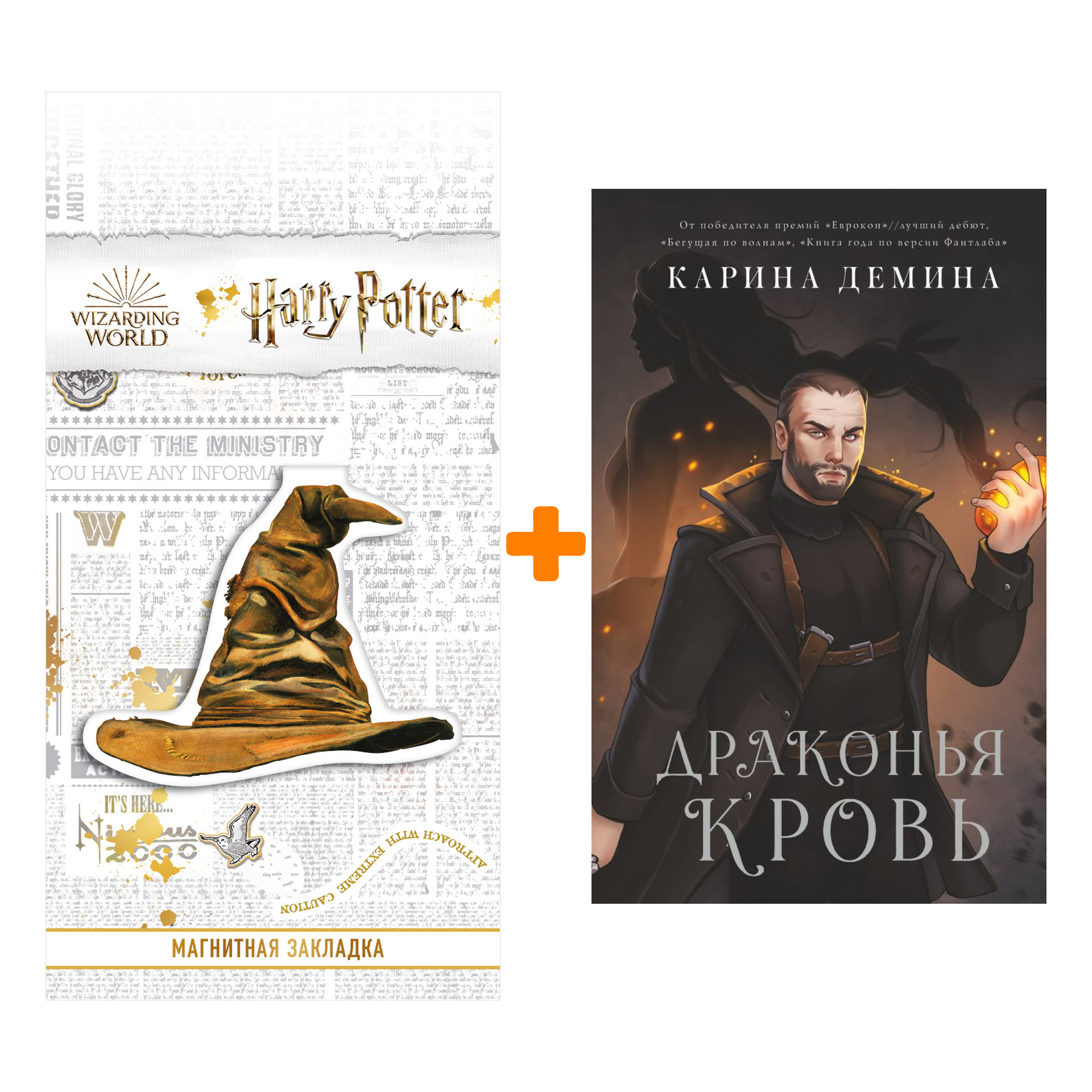 

Набор Драконья кровь. Демина К. + Закладка Harry Potter Распределяющая шляпа магнитная