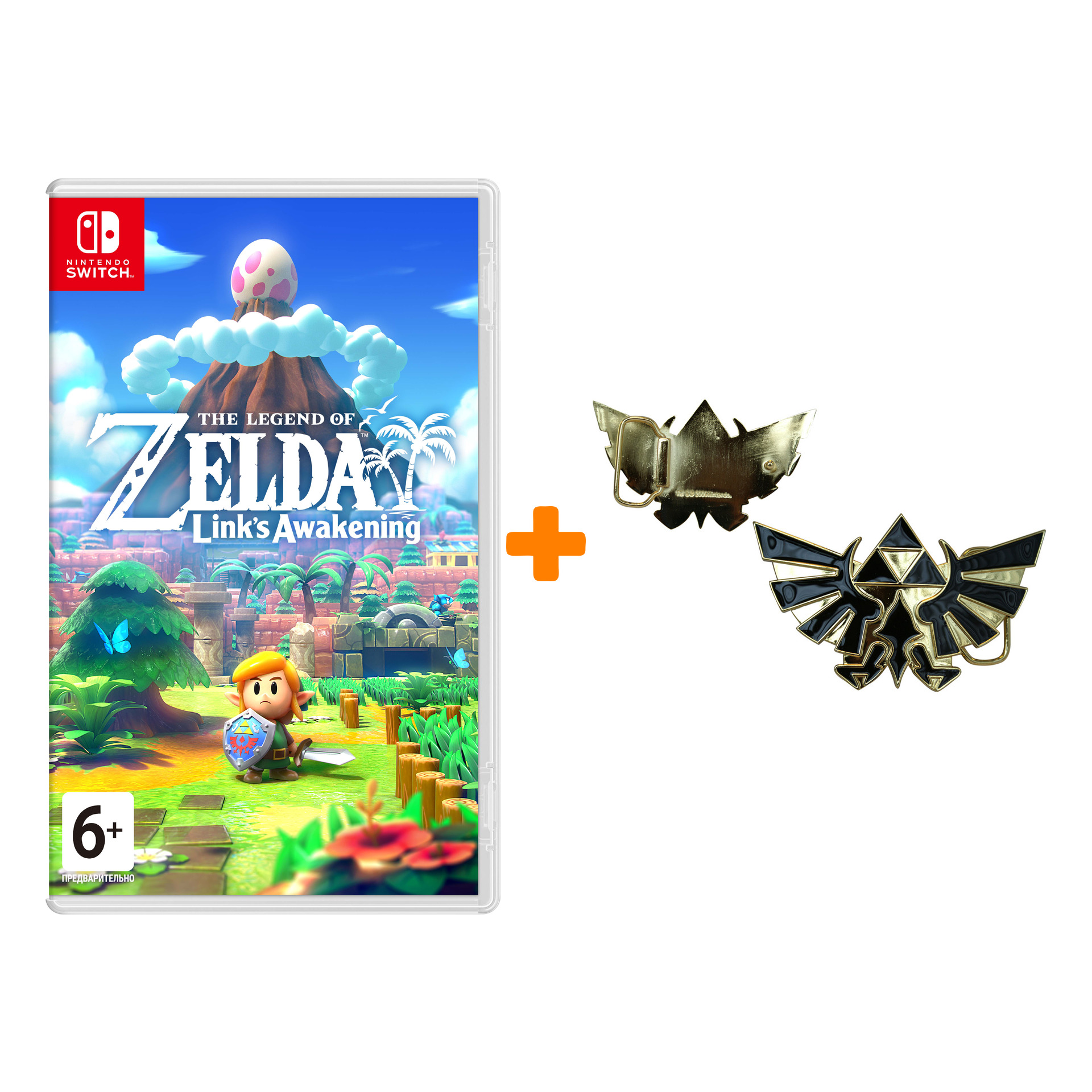 

Набор Legend of Zelda Link's Awakening (игра + пряжка Zelda Logo)