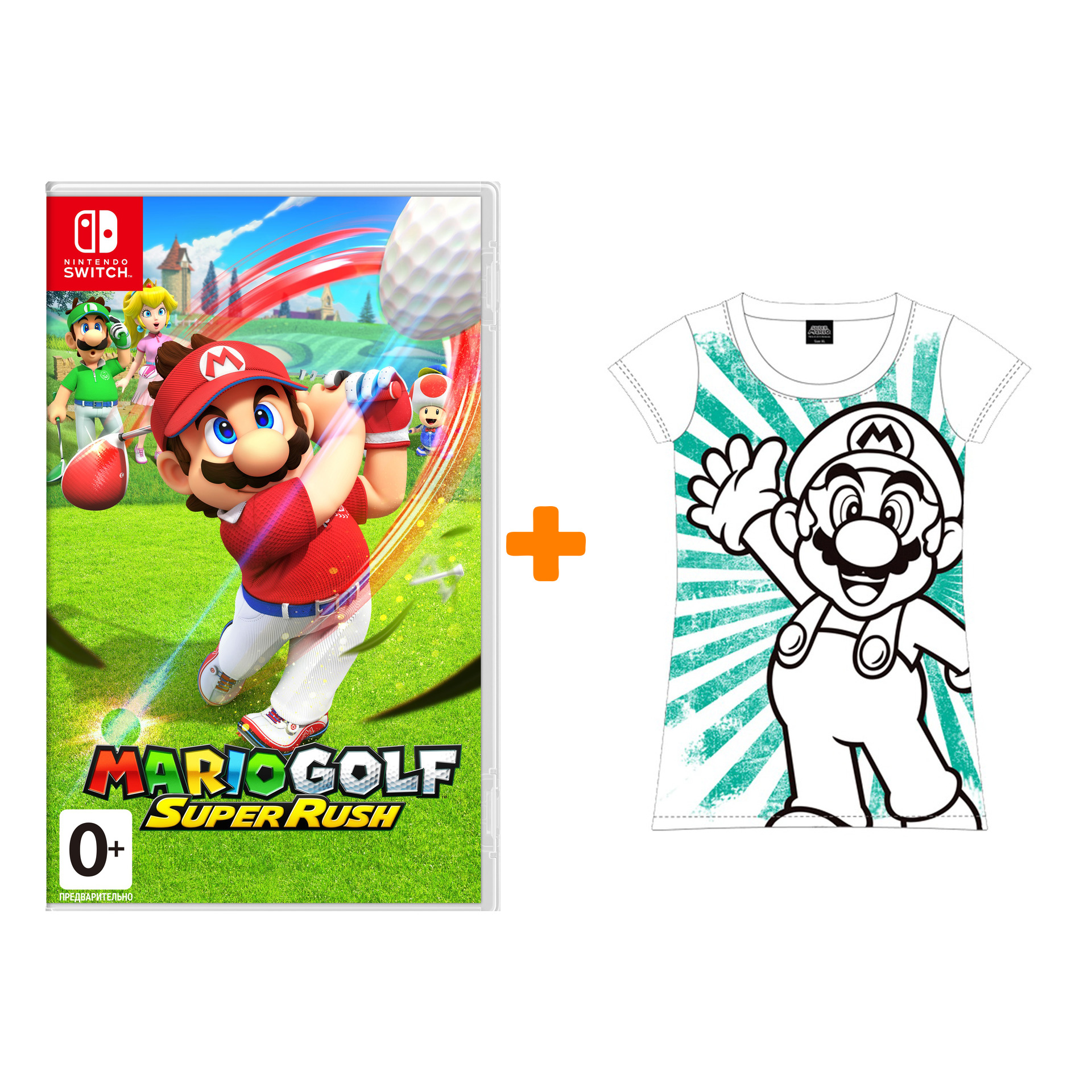 

Набор Mario Golf: Super Rush (игра + футболка женская M)