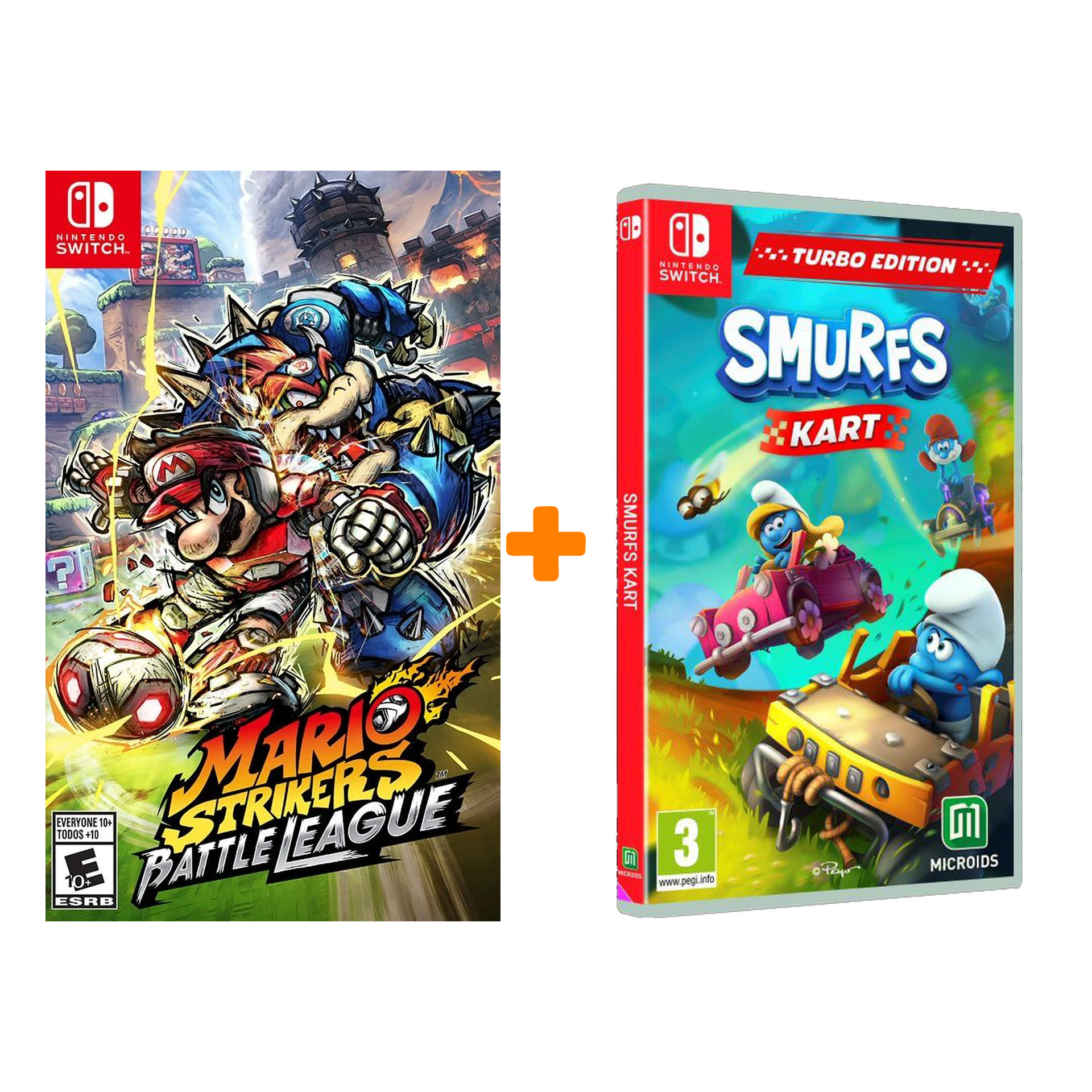

Mario Strikers: Battle League [Switch] + Smurfs Kart. Turbo Edition [Switch] – Набор