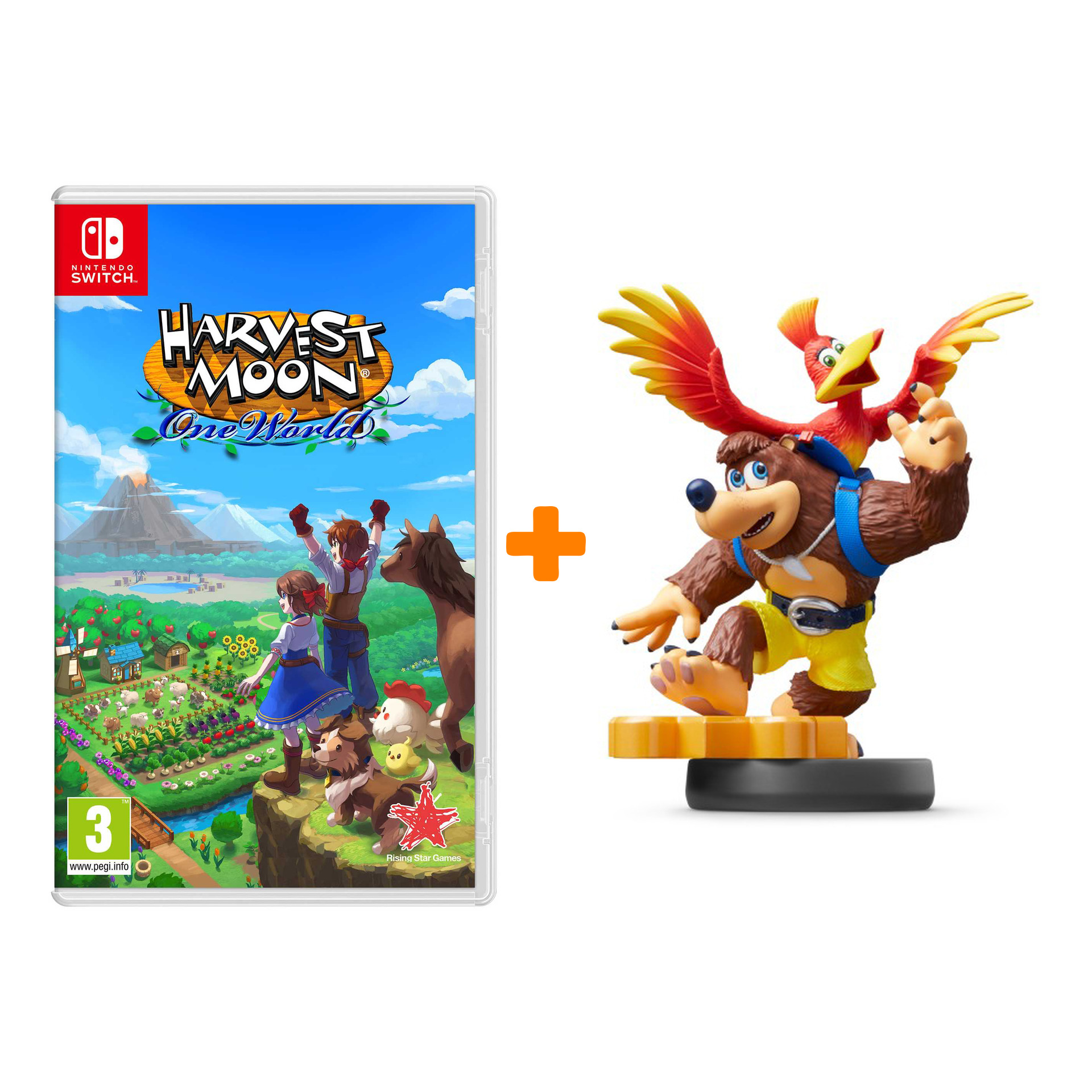 

Набор Harvest Moon: One World [Switch, английская версия] + amiibo Банджо и Казуи