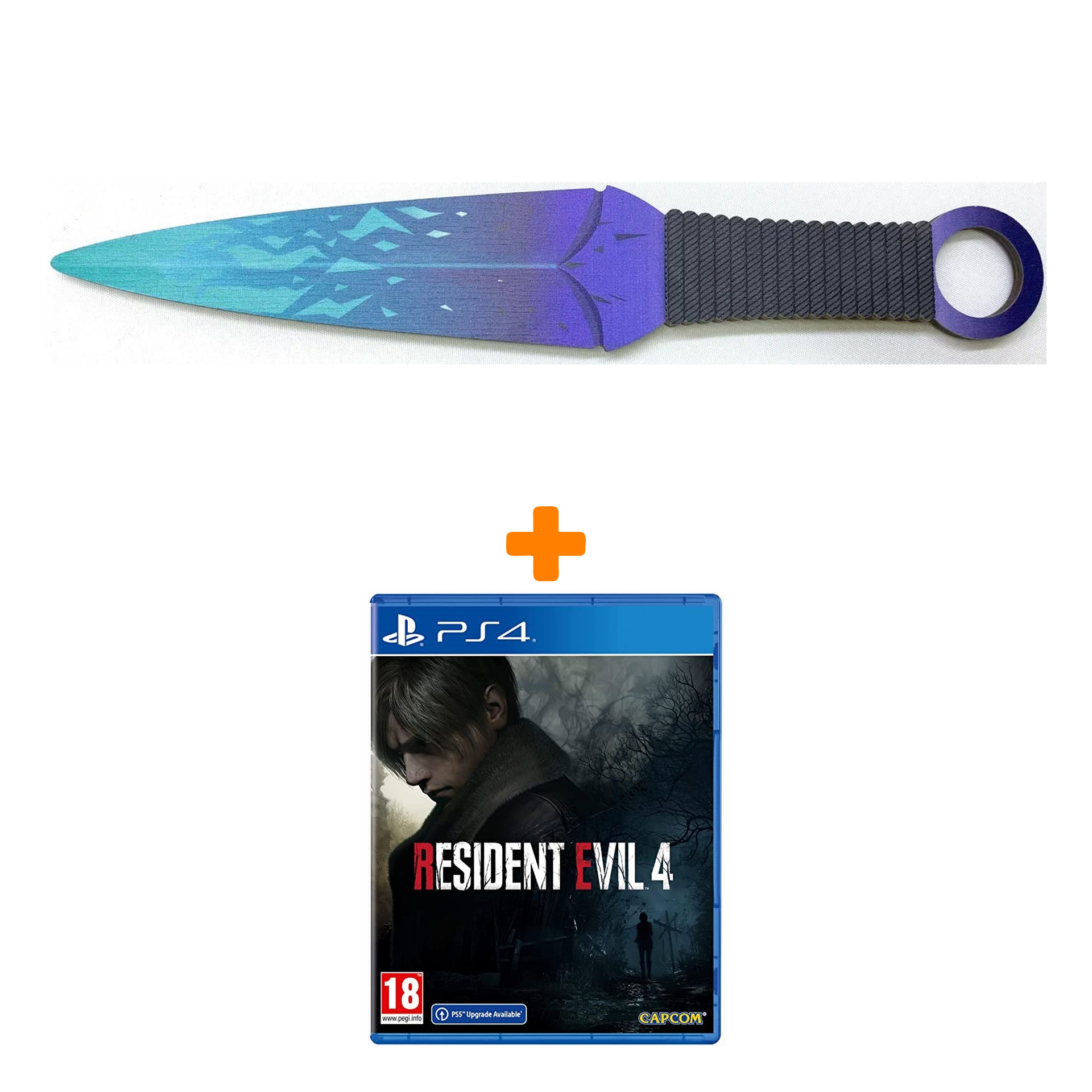 

Набор Resident Evil 4: Remake [PS4, английская версия] + Оружие игровое нож Кунай 2 Холодное пламя деревянный