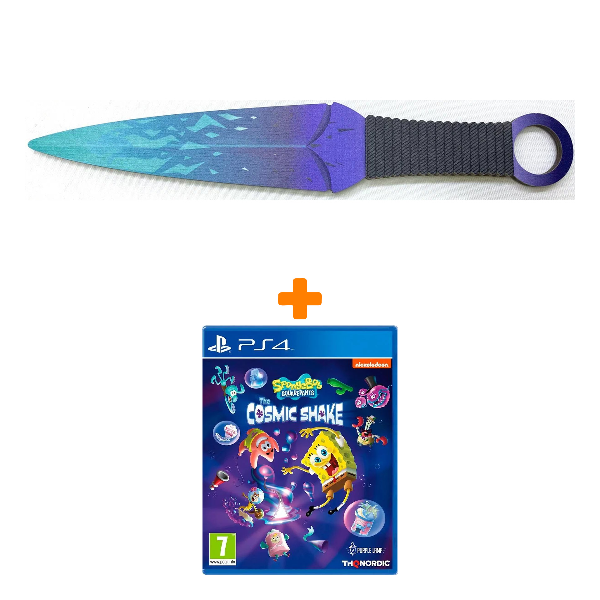 

Набор SpongeBob SquarePants. The Cosmic Shake [PS4, русские субтитры] + Оружие игровое нож Кунай 2 Холодное пламя деревянный