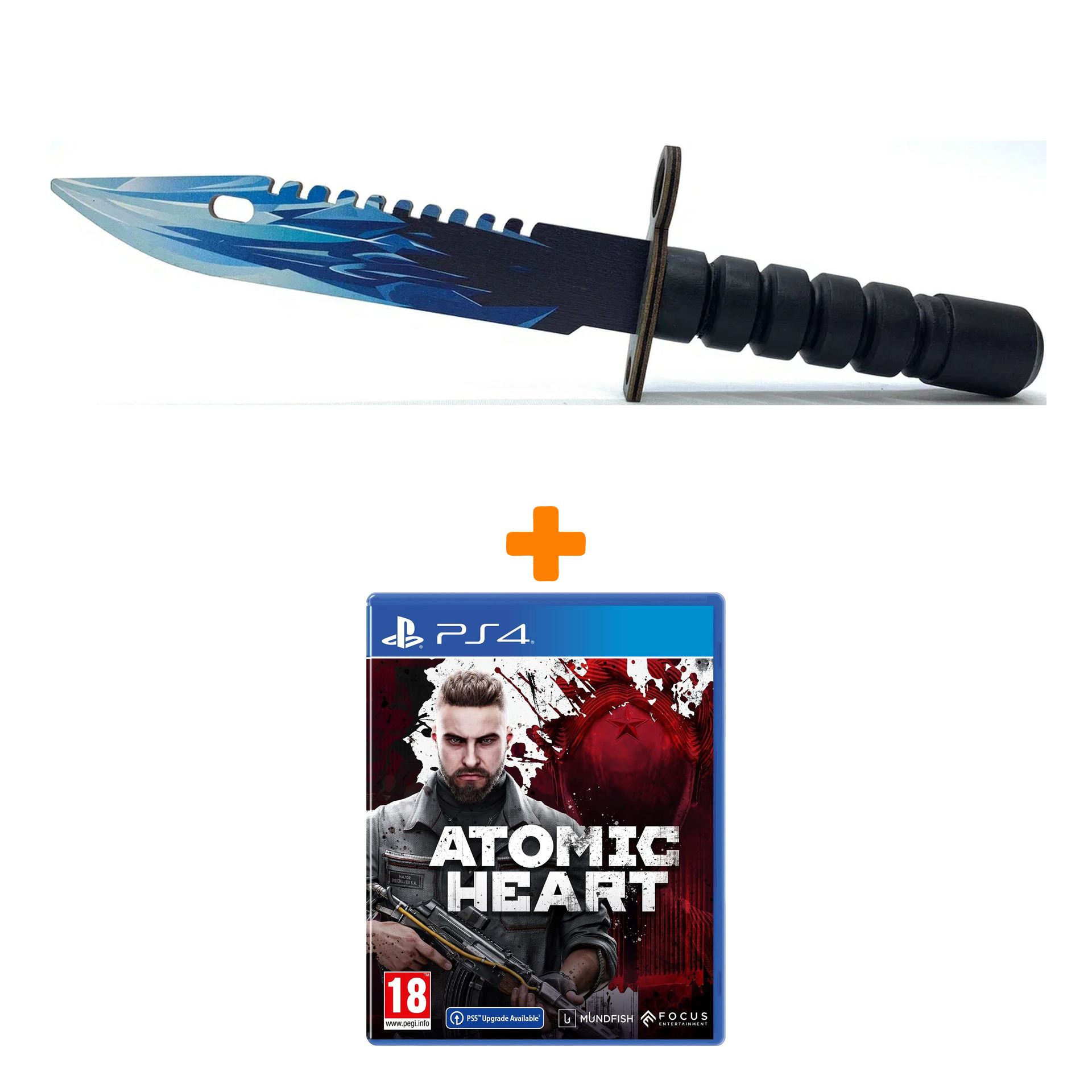 

Набор Atomic Heart [PS4, русская версия] + Оружие игровое штык-нож М9 Байонет 2 Драгон Гласс деревянный