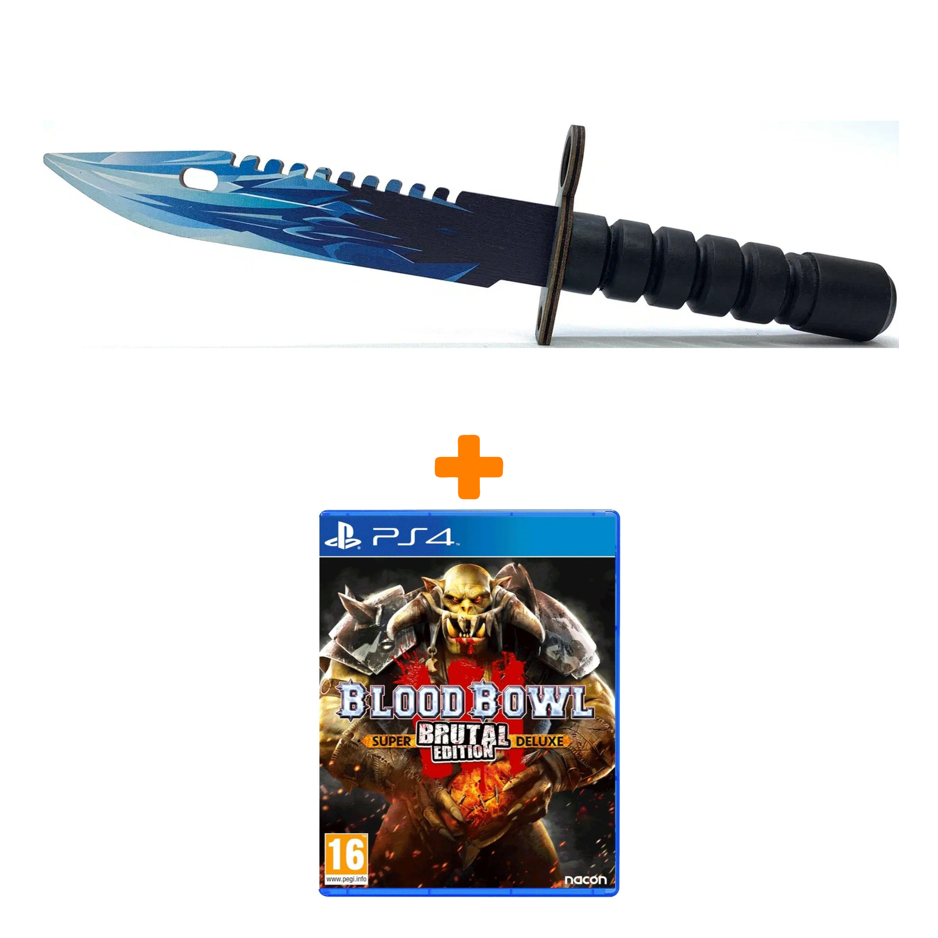 

Набор Blood Bowl 3. Super Brutal Deluxe Edition [PS4, русские субтитры] + Оружие игровое штык-нож М9 Байонет 2 Драгон Гласс деревянный