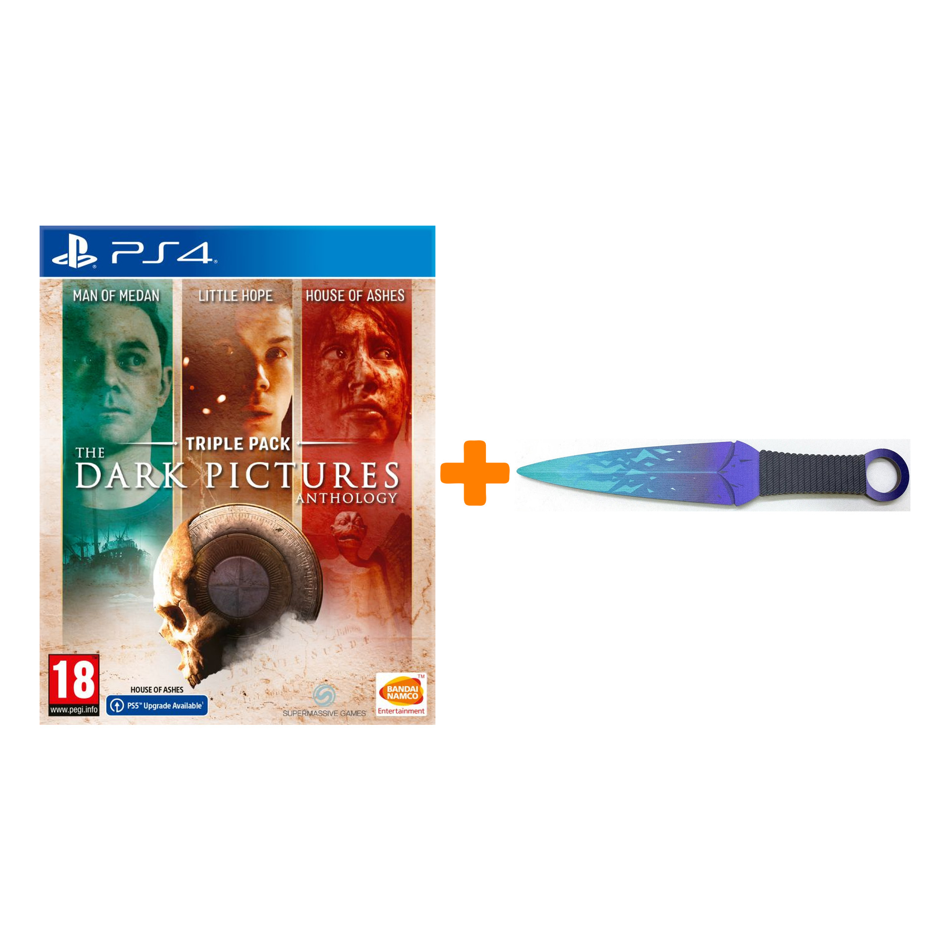 

Набор The Dark Pictures. Triple Pack. Стандартное издание [PS4, русская версия] + Оружие игровое нож Кунай 2 Холодное пламя деревянный