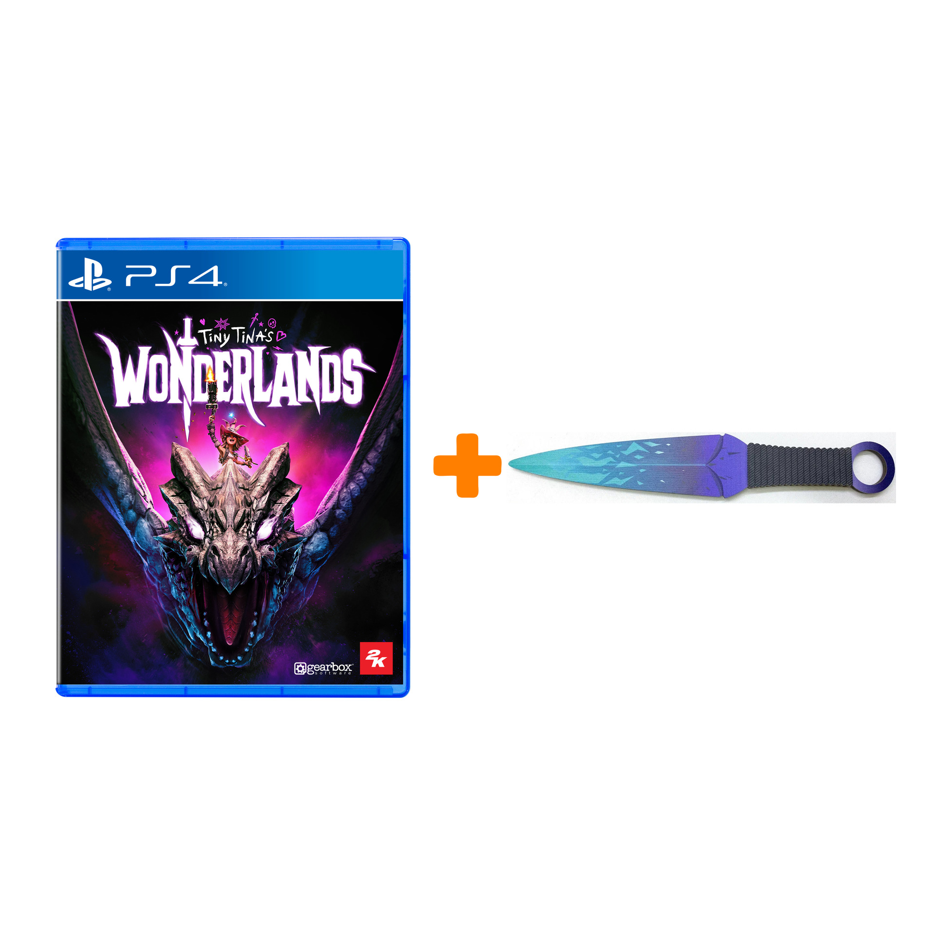 

Набор Tiny Tina’s Wonderlands [PS4, русские субтитры] + Оружие игровое нож Кунай 2 Холодное пламя деревянный