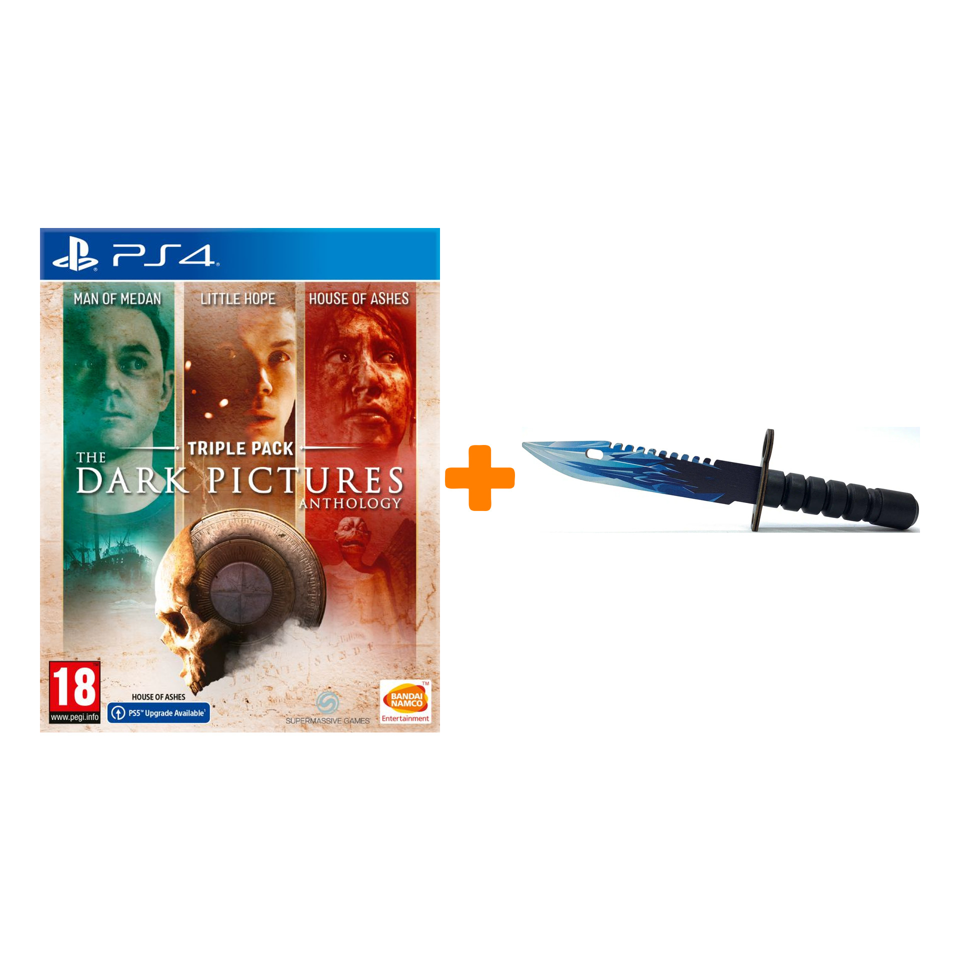 

Набор The Dark Pictures. Triple Pack. Стандартное издание [PS4, русская версия] + Оружие игровое штык-нож М9 Байонет 2 Драгон Гласс деревянный