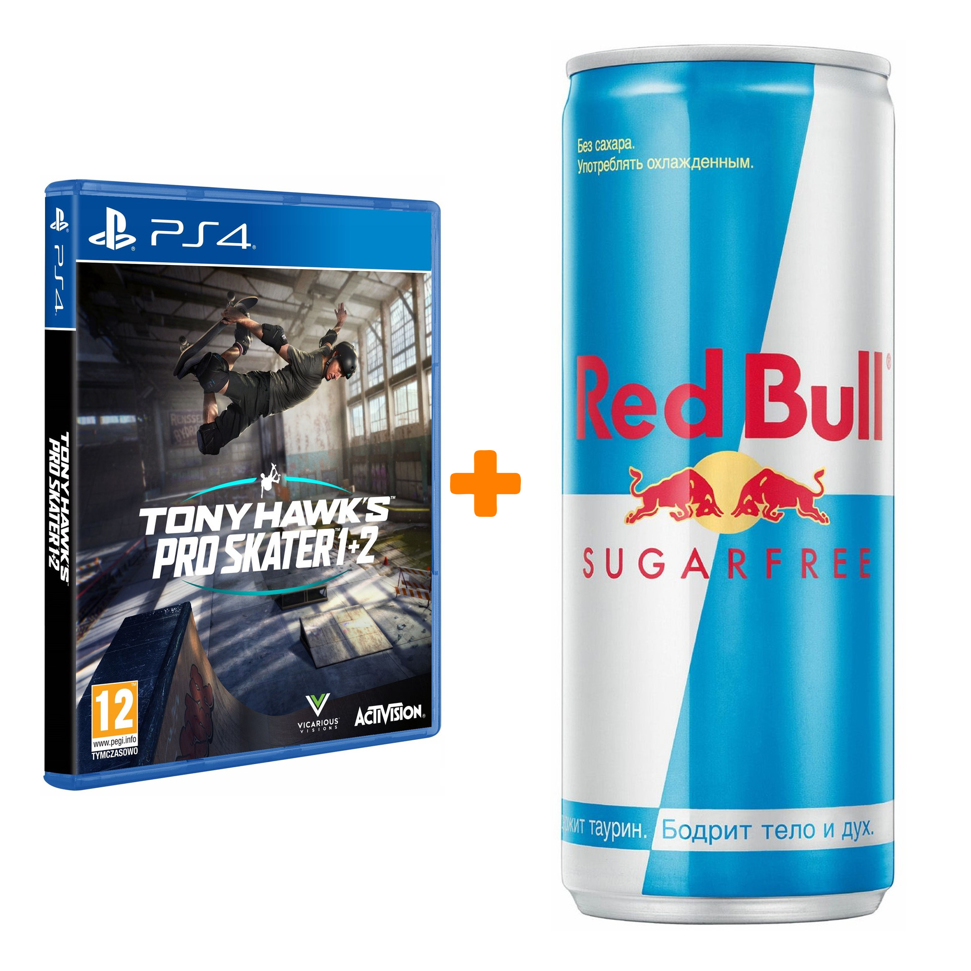 

Набор Tony Hawk's Pro Skater 1 + 2 [PS4, английская версия] + Напиток энергетический Red Bull Без сахара 250мл