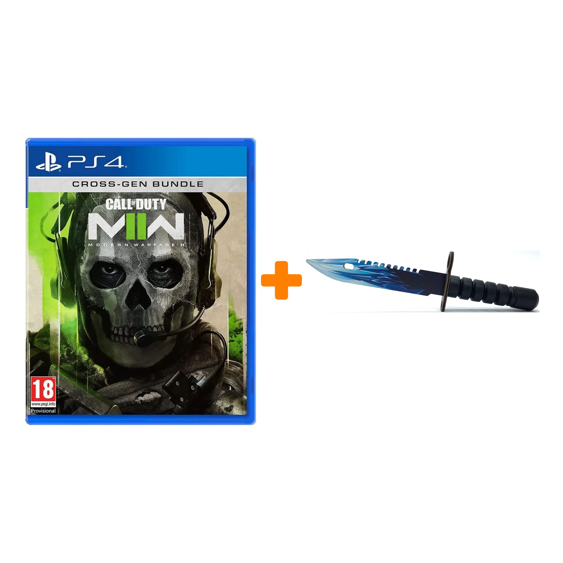 

Набор Call of Duty: Modern Warfare II [PS4, русская версия] + Оружие игровое штык-нож М9 Байонет 2 Драгон Гласс деревянный