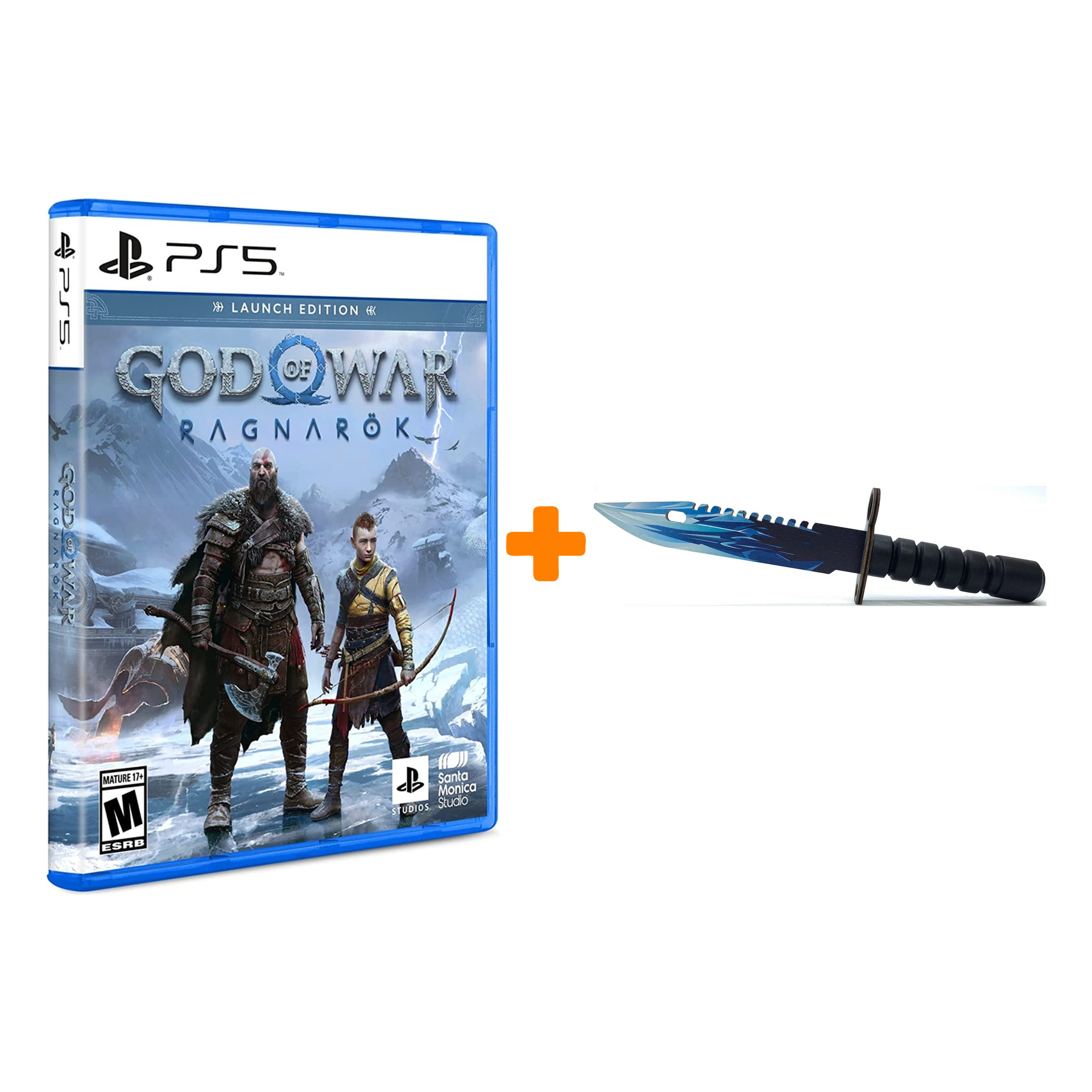 

Набор God of War: Ragnarok. Launch Edition [PS5, русские субтитры] + Оружие игровое штык-нож М9 Байонет 2 Драгон Гласс деревянный