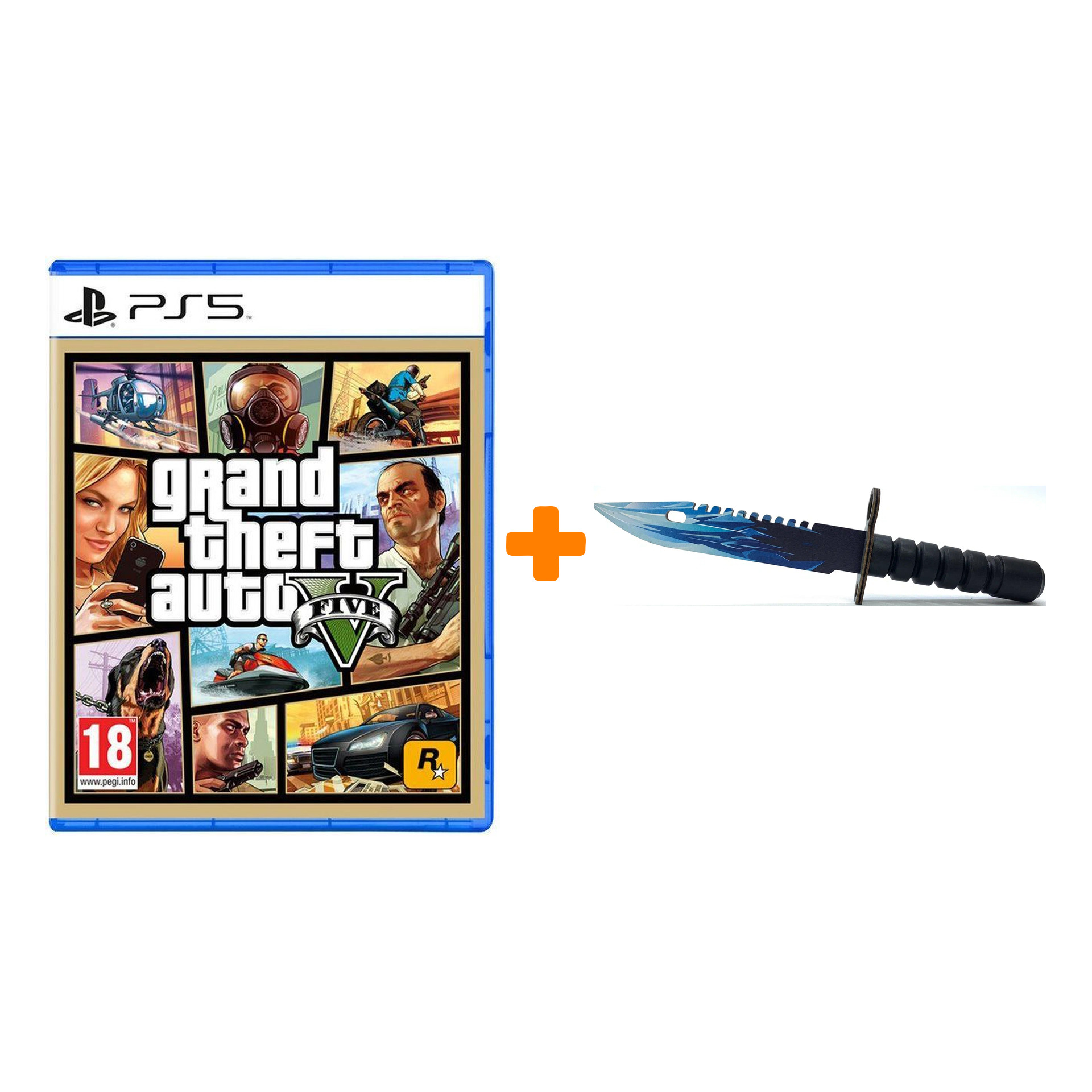 

Набор Grand Theft Auto V [PS5, русские субтитры] + Оружие игровое штык-нож М9 Байонет 2 Драгон Гласс деревянный