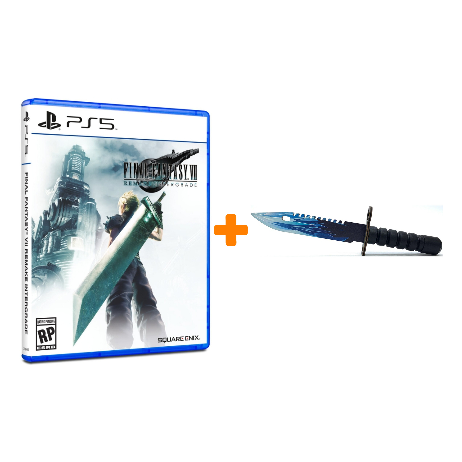 Набор Final Fantasy VII Remake Intergrade [PS5, русская документация] + Оружие игровое штык-нож М9 Байонет 2 Драгон Гласс деревянный