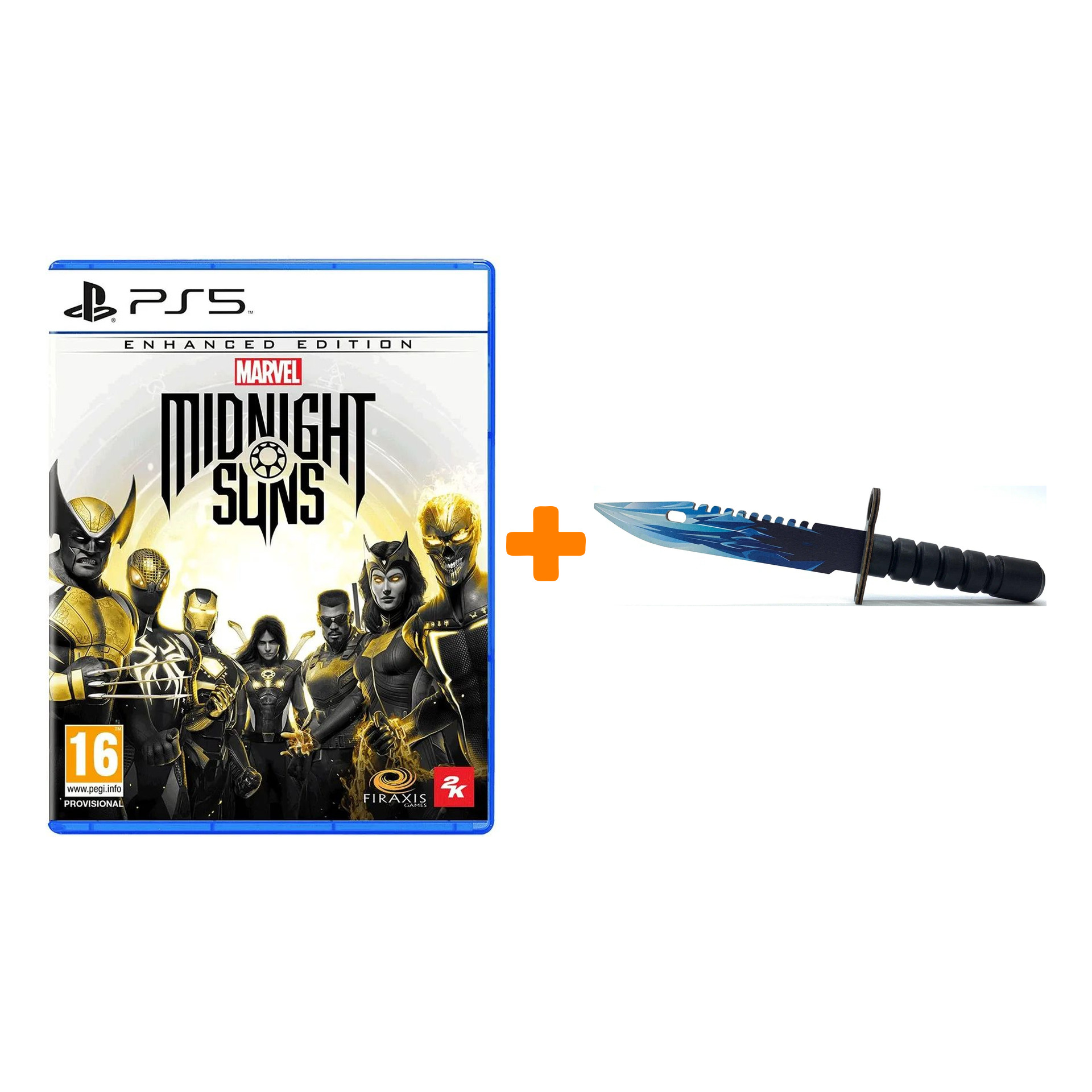 

Набор Marvel's Midnight Suns. Enhanced Edition [PS5, английская версия] + Оружие игровое штык-нож М9 Байонет 2 Драгон Гласс деревянный