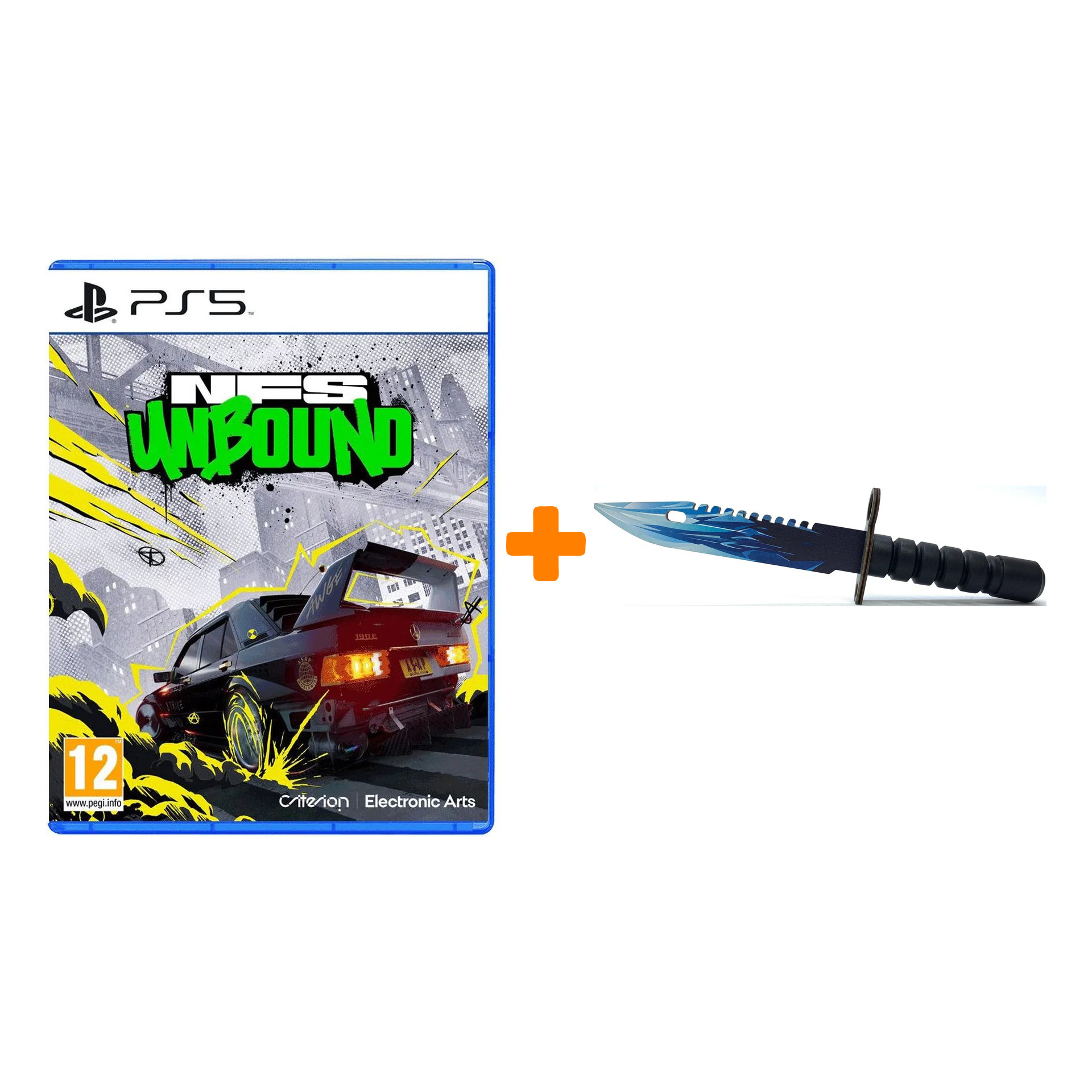 Набор Need for Speed: Unbound [PS5, английская версия] + Оружие игровое штык-нож М9 Байонет 2 Драгон Гласс деревянный