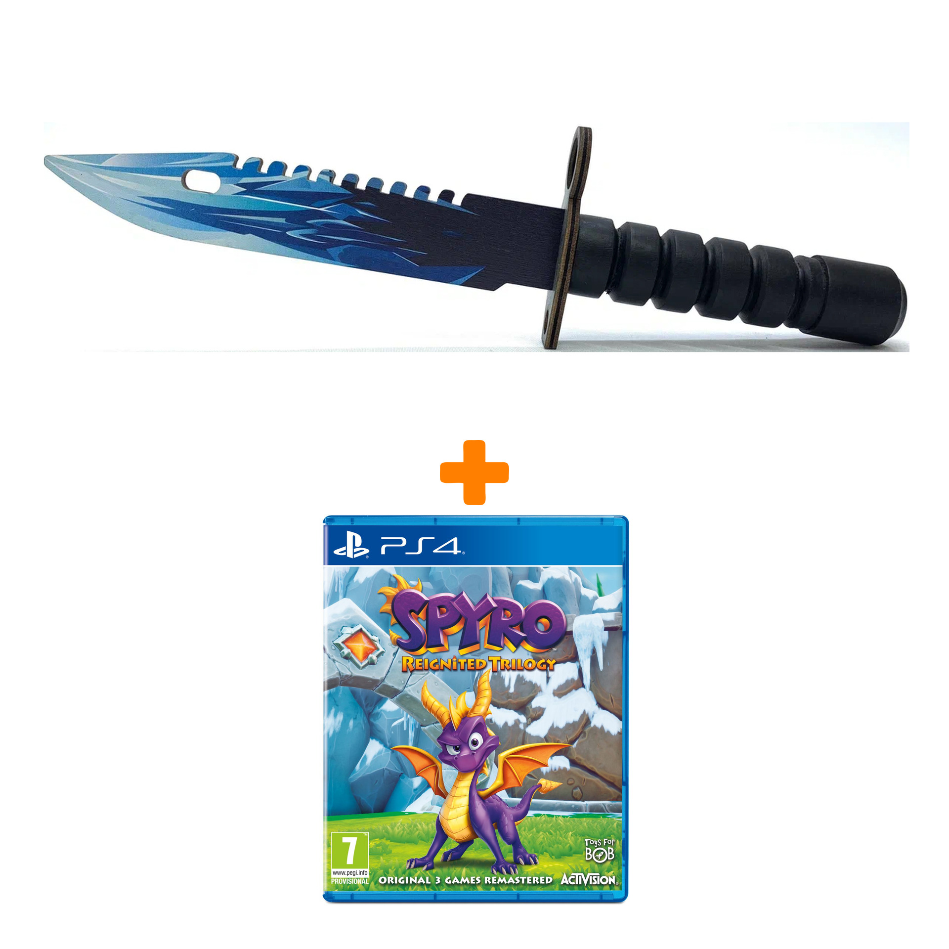

Набор Spyro Reignited Trilogy [PS4, английская версия] + Оружие игровое штык-нож М9 Байонет 2 Драгон Гласс деревянный