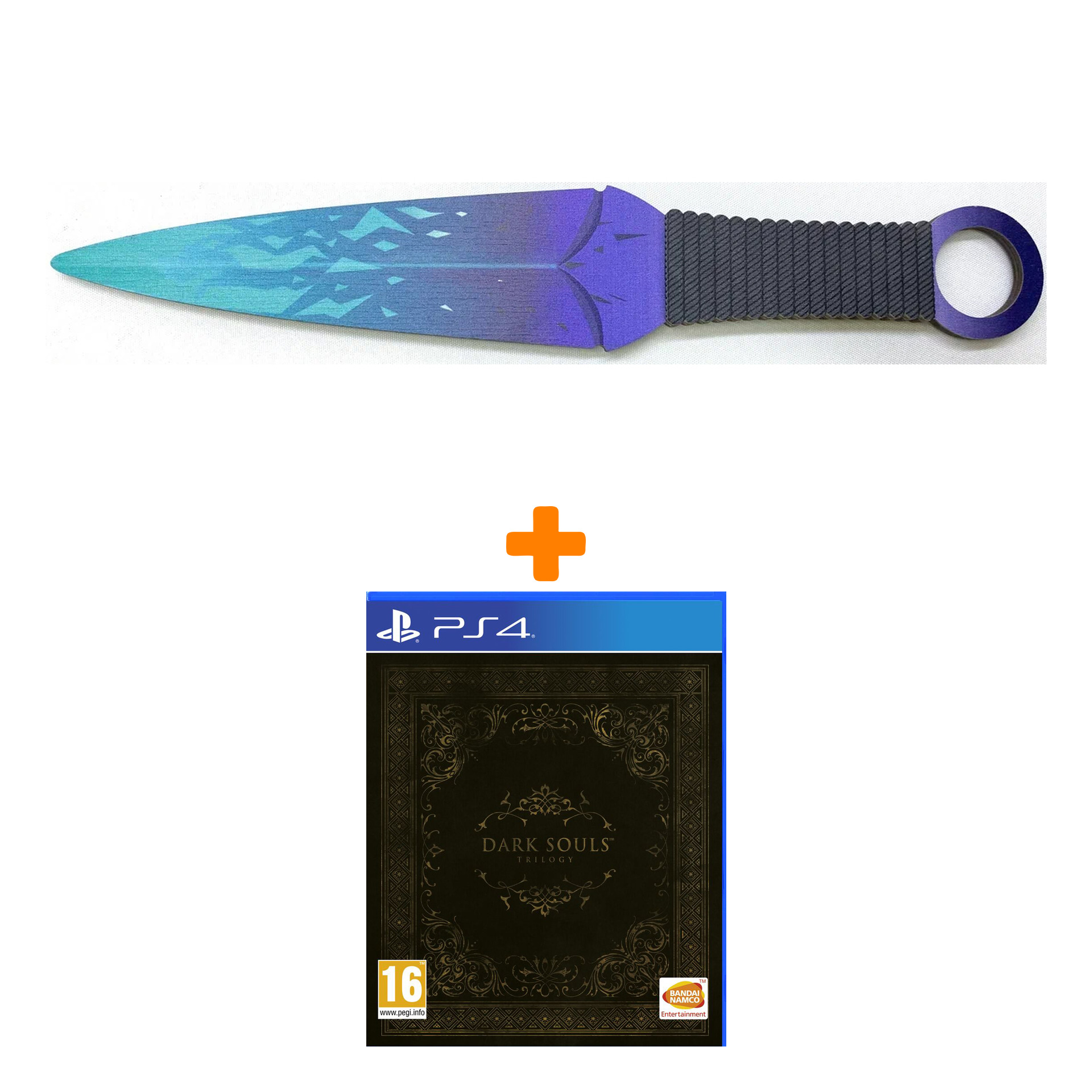 

Набор Dark Souls Trilogy [PS4, русские субтитры] + Оружие игровое нож Кунай 2 Холодное пламя деревянный
