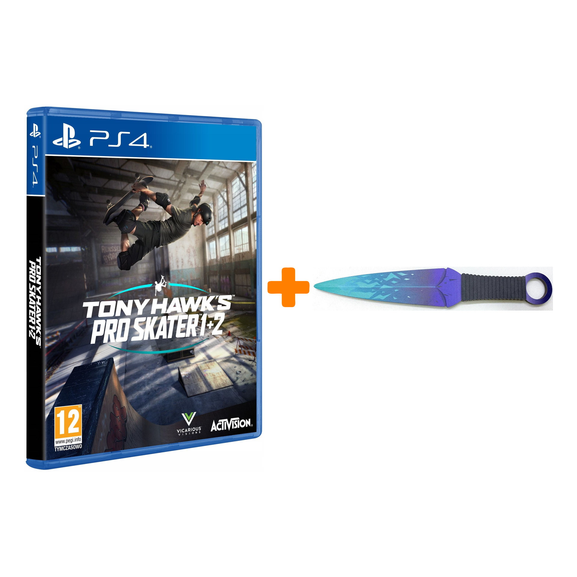 

Набор Tony Hawk's Pro Skater 1 + 2 [PS4, английская версия] + Оружие игровое нож Кунай 2 Холодное пламя деревянный