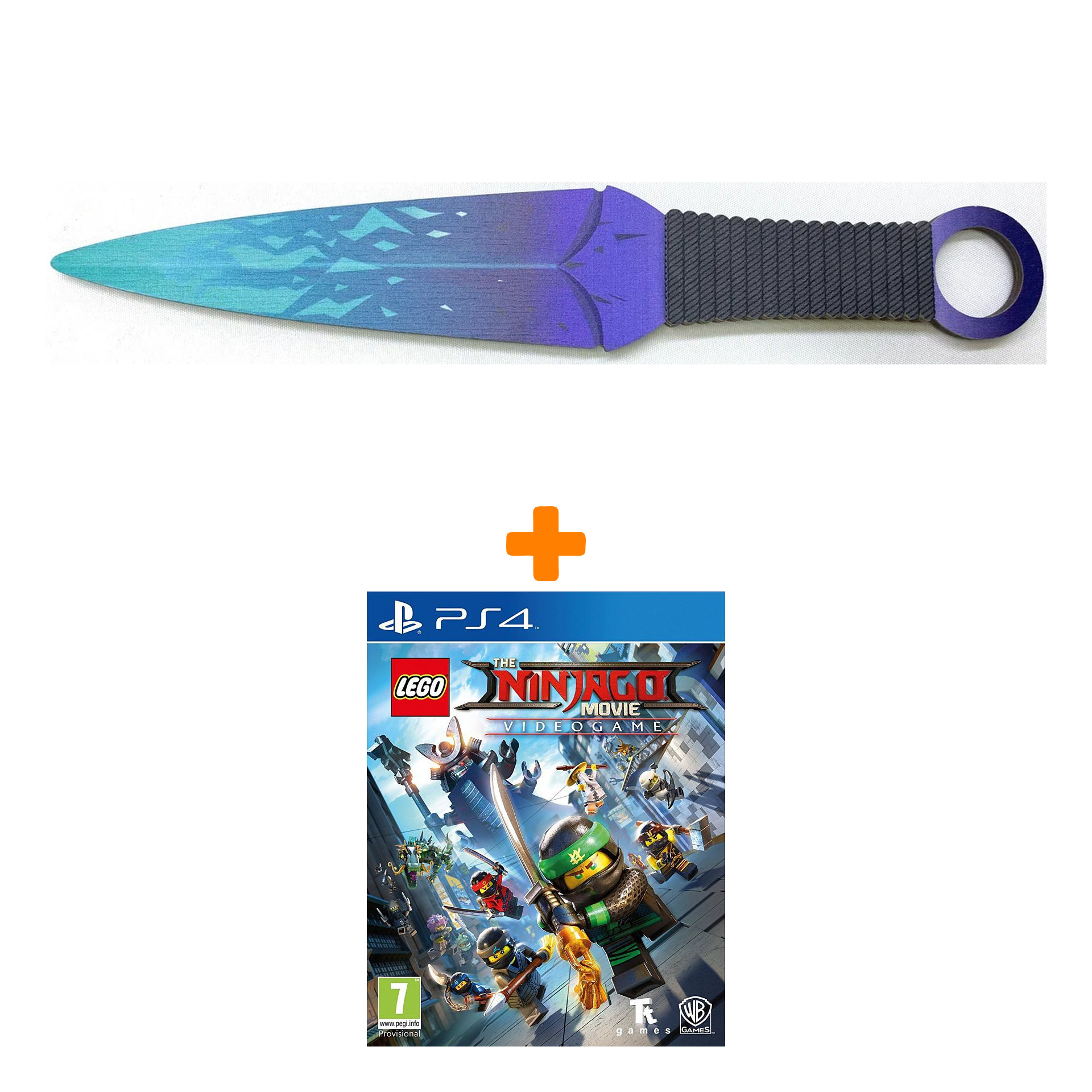 

Набор LEGO: Ниндзяго Фильм. Видеоигра [PS4, русские субтитры] + Оружие игровое нож Кунай 2 Холодное пламя деревянный