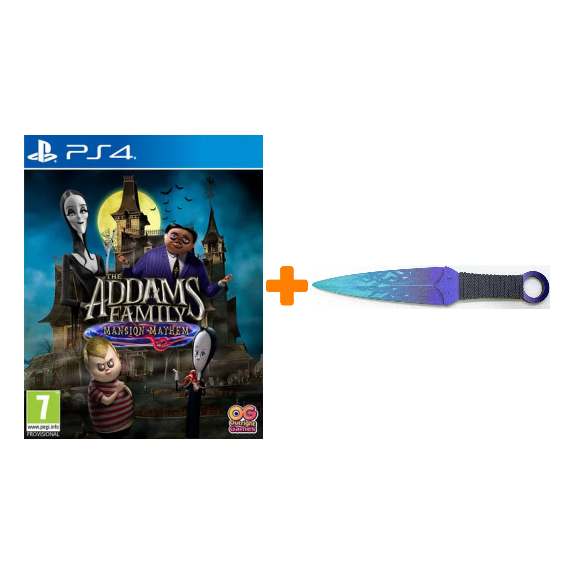 

Набор Семейка Аддамс: Переполох в особняке [PS4, русская версия] + Оружие игровое нож Кунай 2 Холодное пламя деревянный