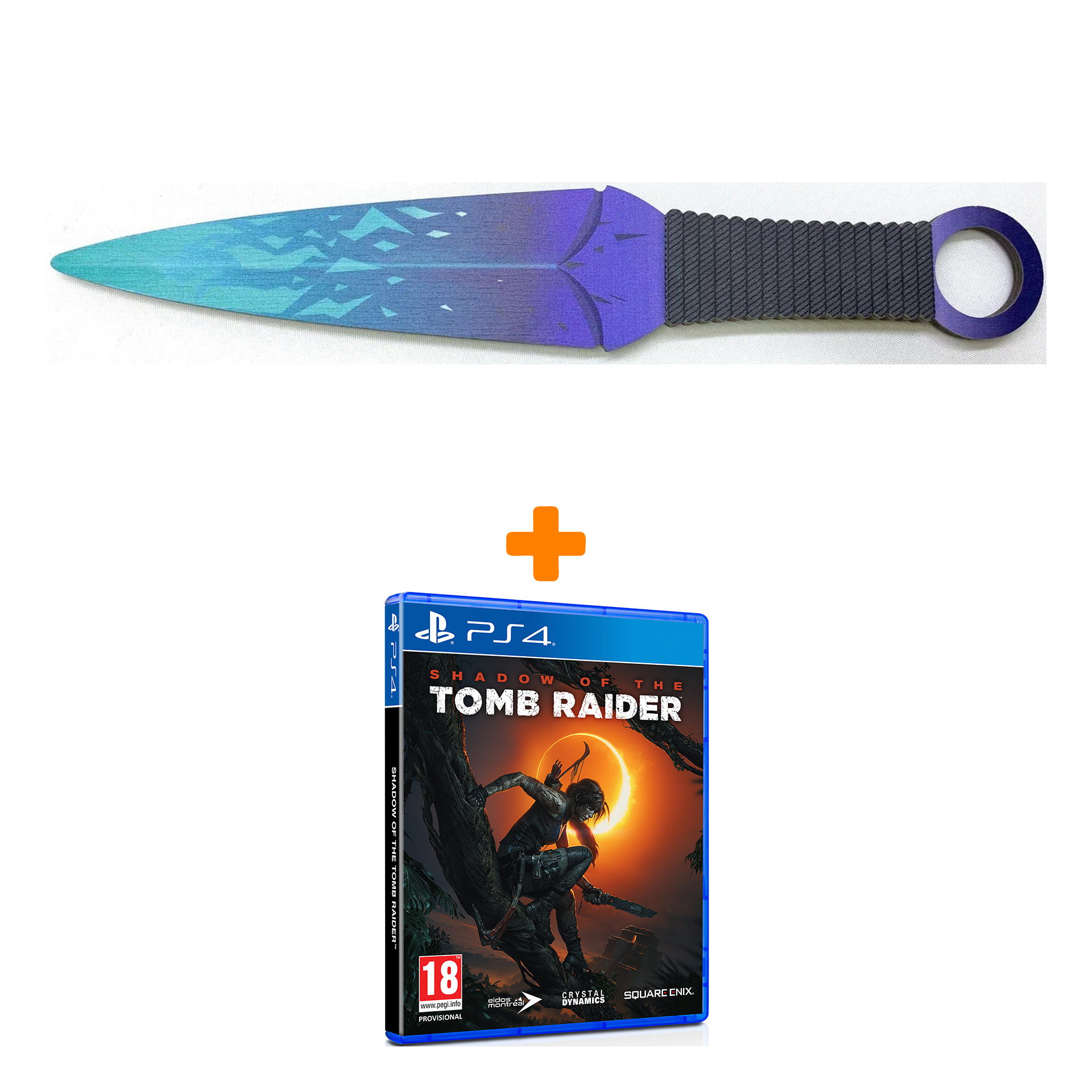 

Набор Shadow of the Tomb Raider [PS4, русская версия] + Оружие игровое нож Кунай 2 Холодное пламя деревянный