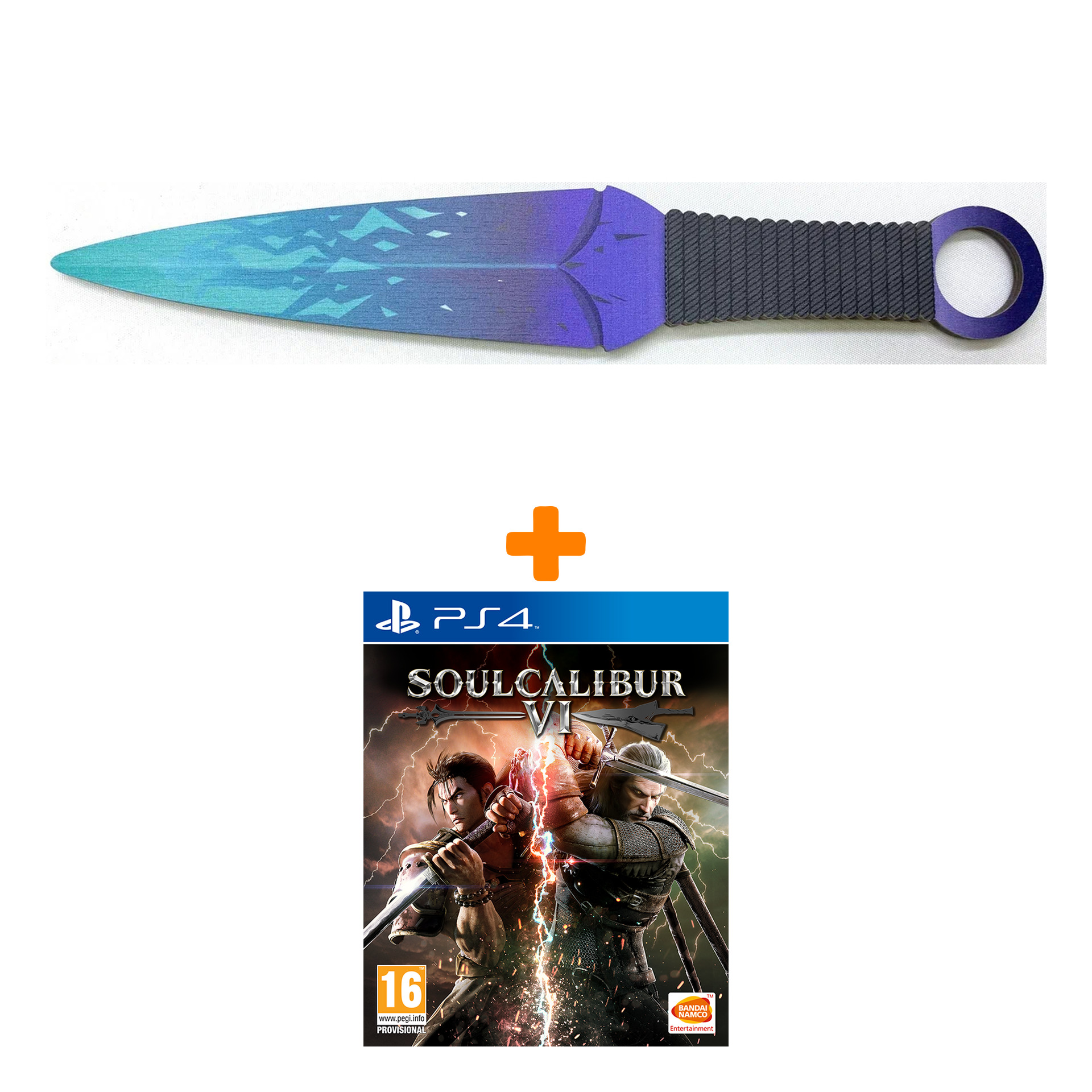 

Набор SoulCalibur VI [PS4, русские субтитры] + Оружие игровое нож Кунай 2 Холодное пламя деревянный