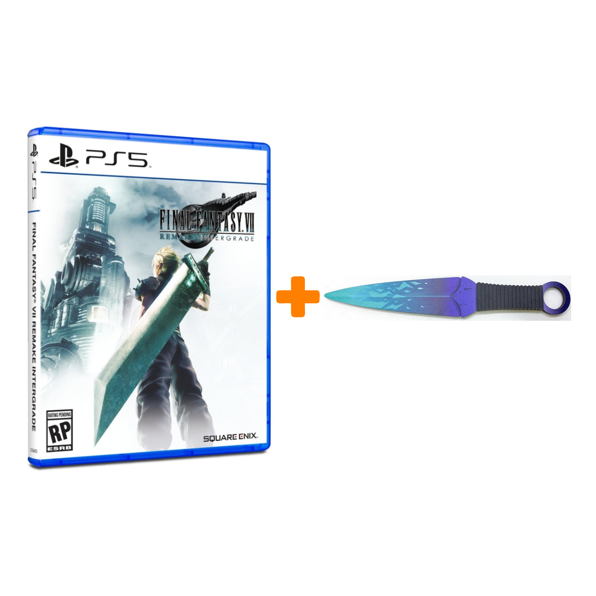 Набор Final Fantasy VII Remake Intergrade [PS5, русская документация] + Оружие игровое нож Кунай 2 Холодное пламя деревянный