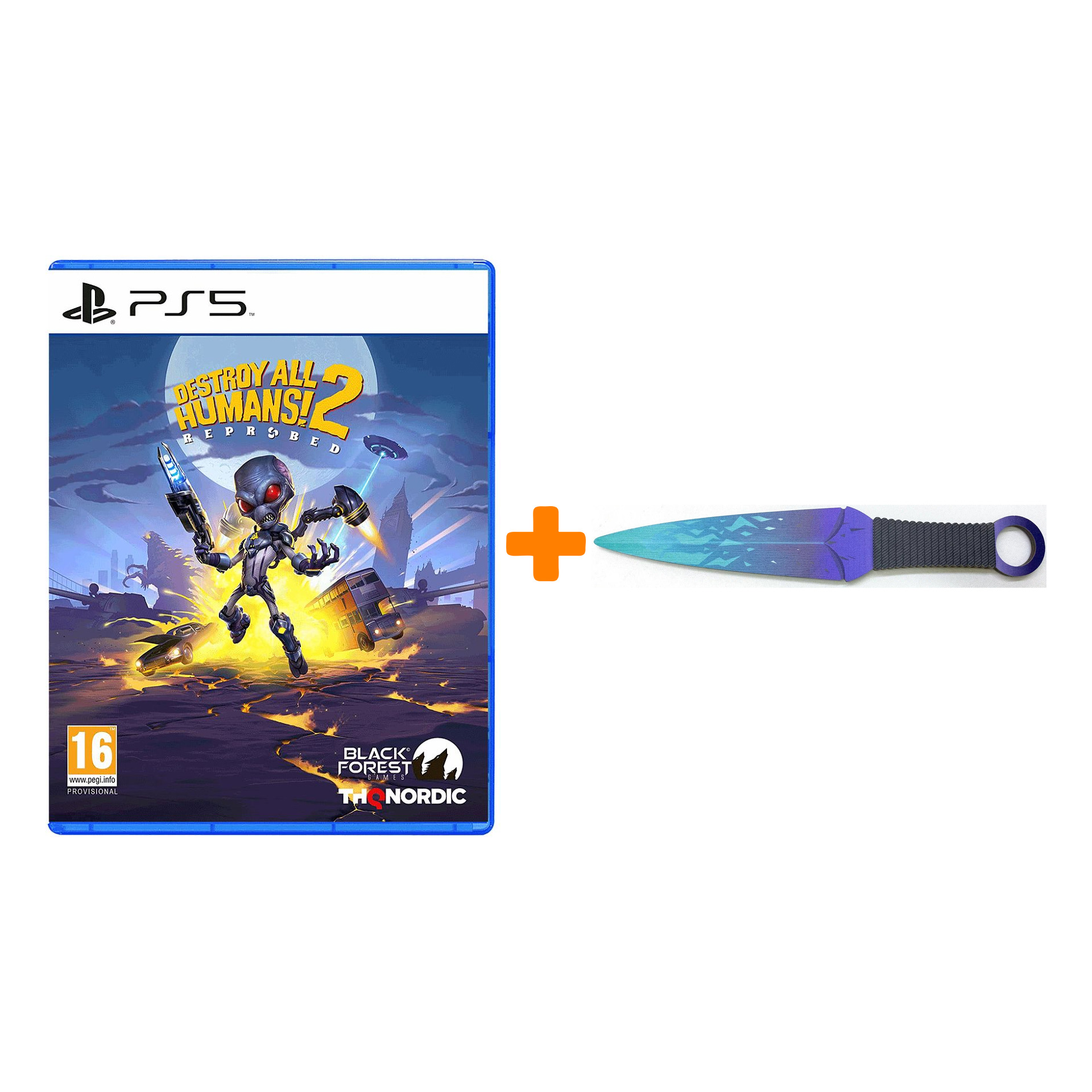 

Набор Destroy All Humans! 2. Reprobed [PS5, русские субтитры] + Оружие игровое нож Кунай 2 Холодное пламя деревянный