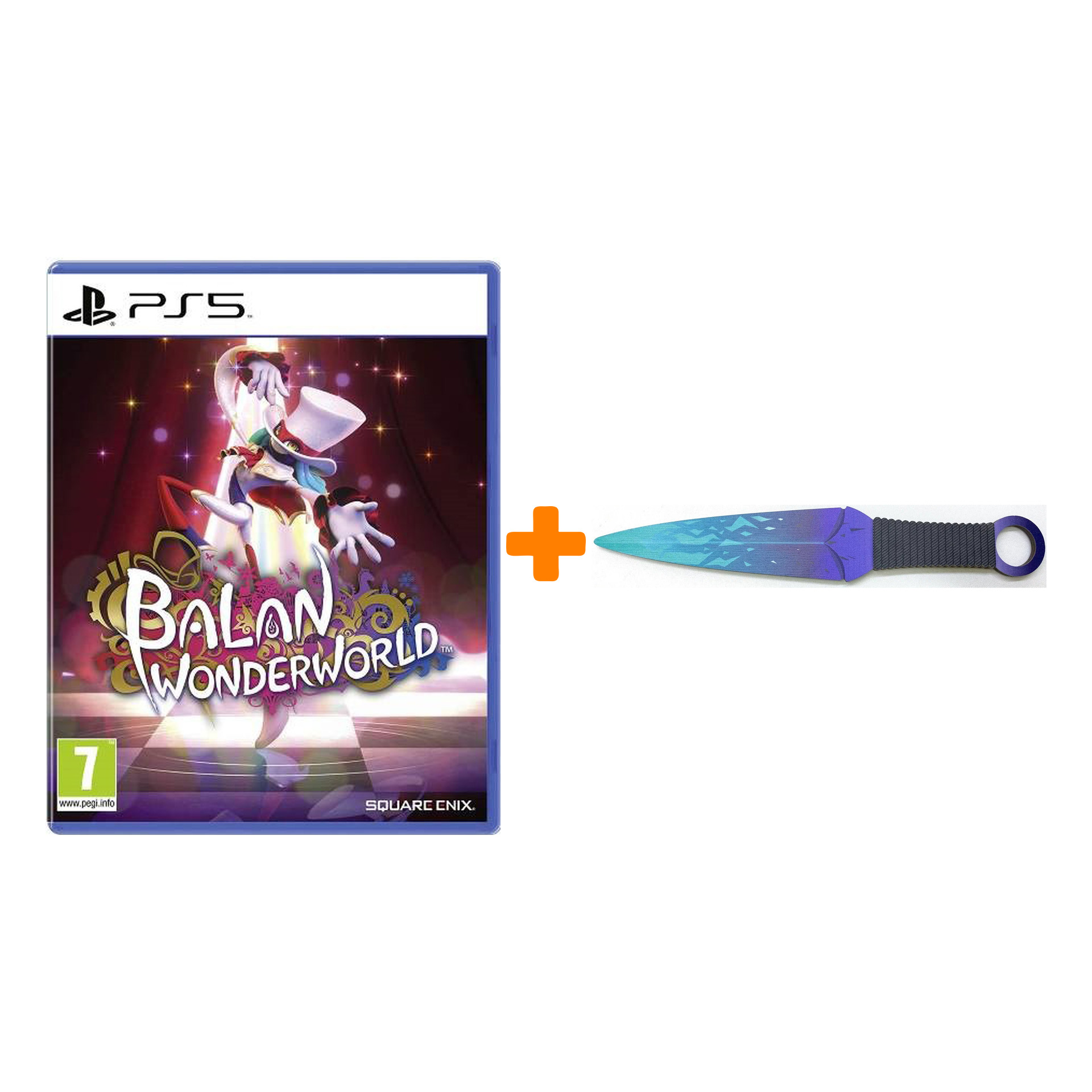 

Набор Balan Wonderworld [PS5, русские субтитры] + Оружие игровое нож Кунай 2 Холодное пламя деревянный