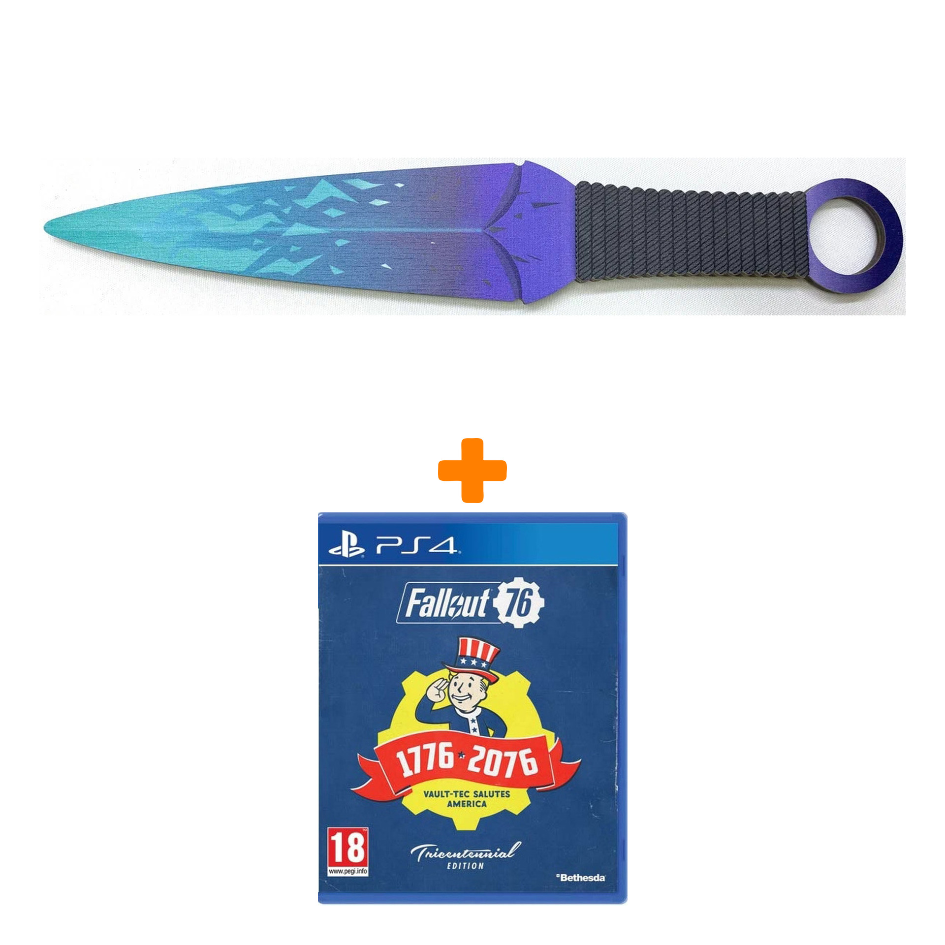 

Набор Fallout 76. Tricentennial Edition [PS4, русские субтитры] + Оружие игровое нож Кунай 2 Холодное пламя деревянный