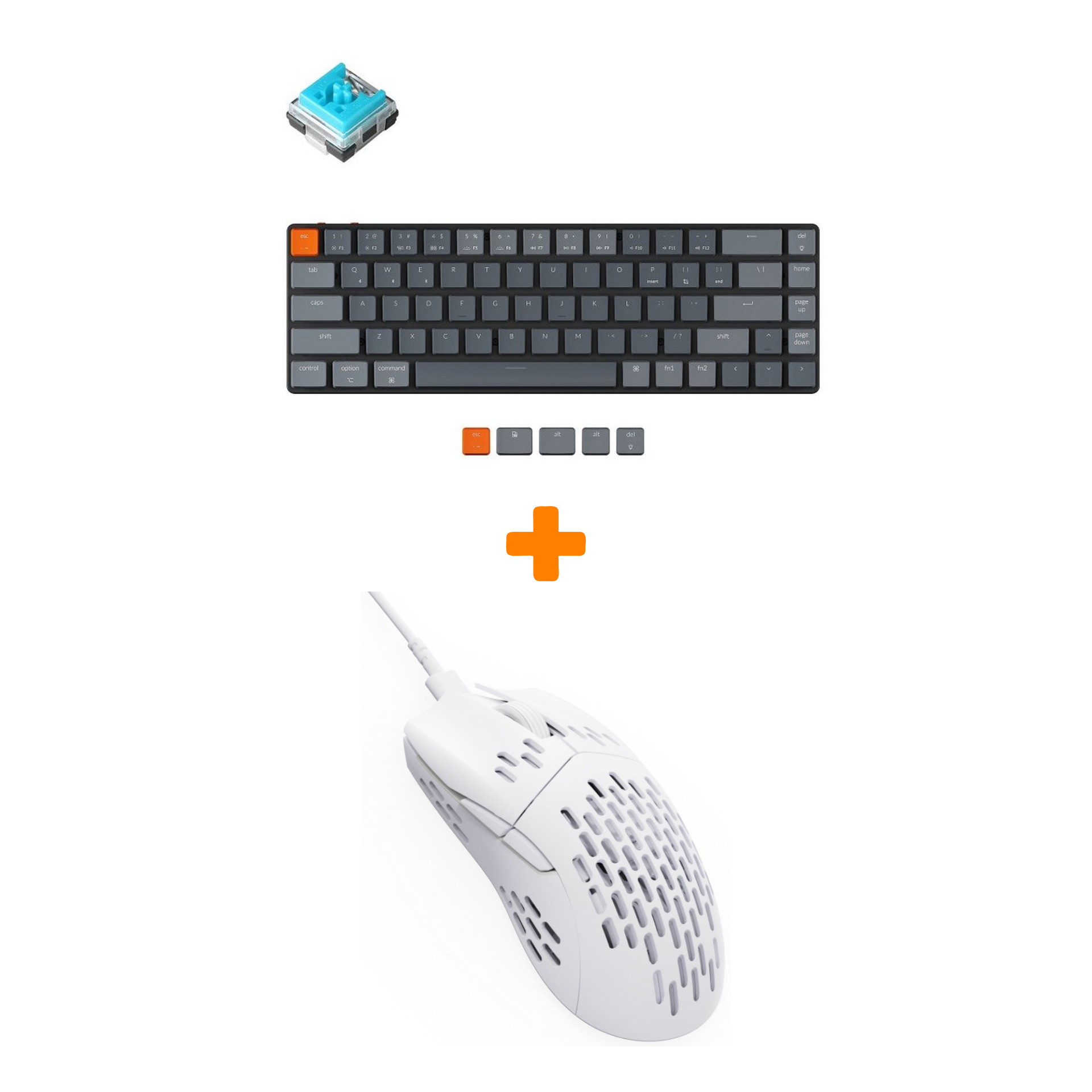 

Набор «Keychron K7» (Мышь M1 white клавиатура K7 Low Profile, Blue Switch )