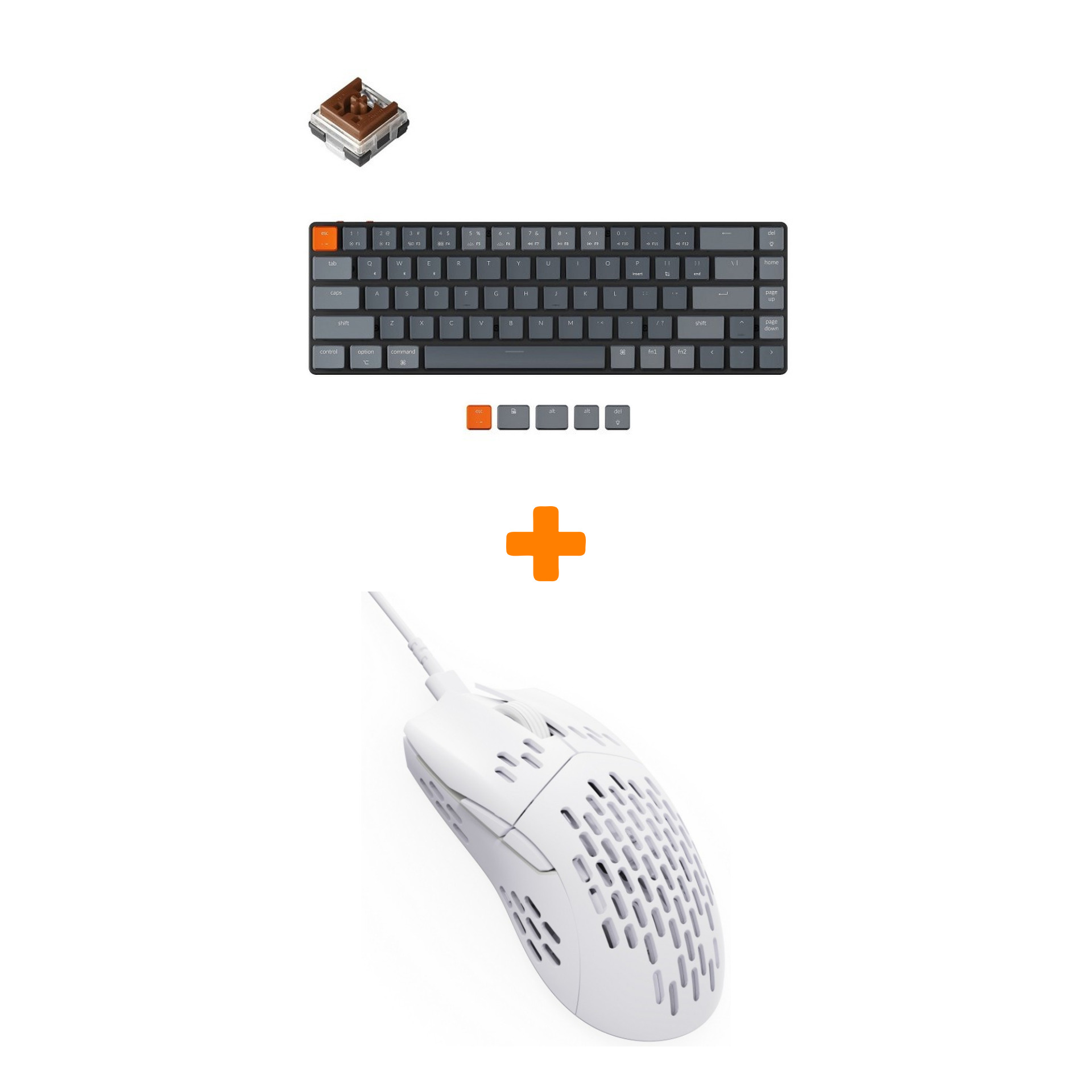 

Набор «Keychron K7» (Мышь M1 white клавиатура K7 Low Profile, Brown Switch )