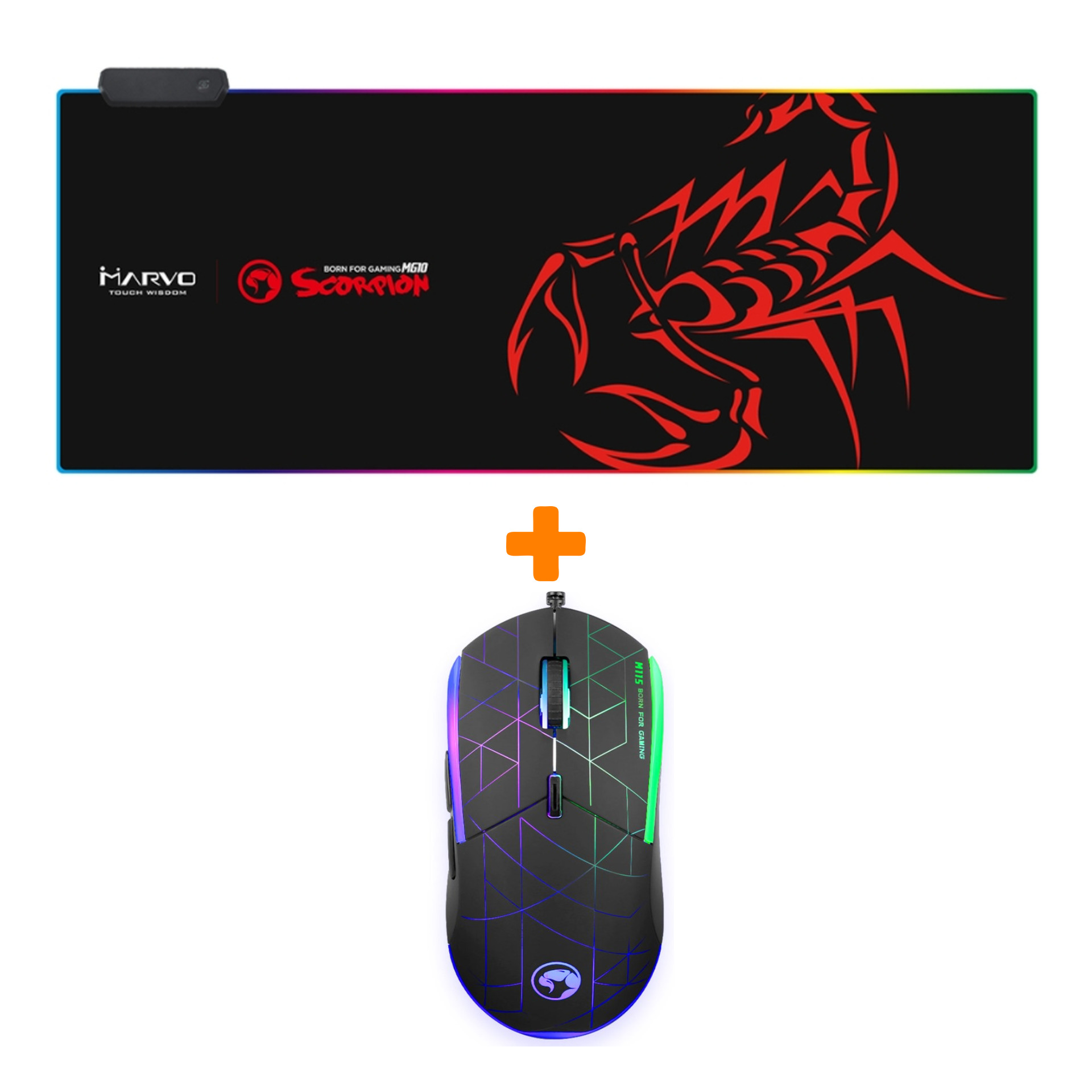 

Набор Мышь Marvo M115 + Коврик RGB Marvo MG010 (XL)