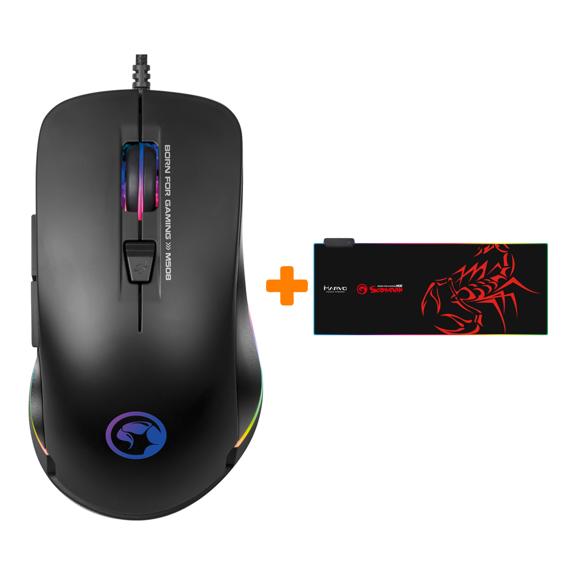 

Набор Мышь Marvo M508 + Коврик RGB Marvo MG010 (XL)