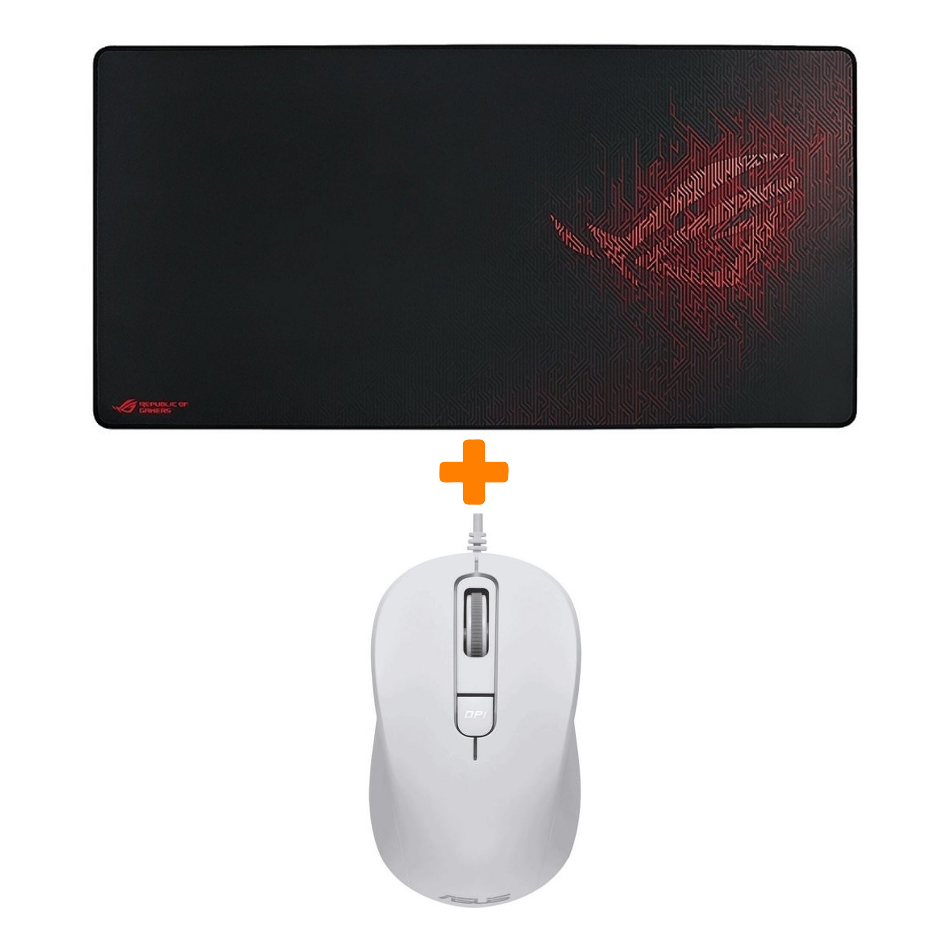 

Набор Мышь ASUS MU101C белая + коврик ASUS ROG Sheath
